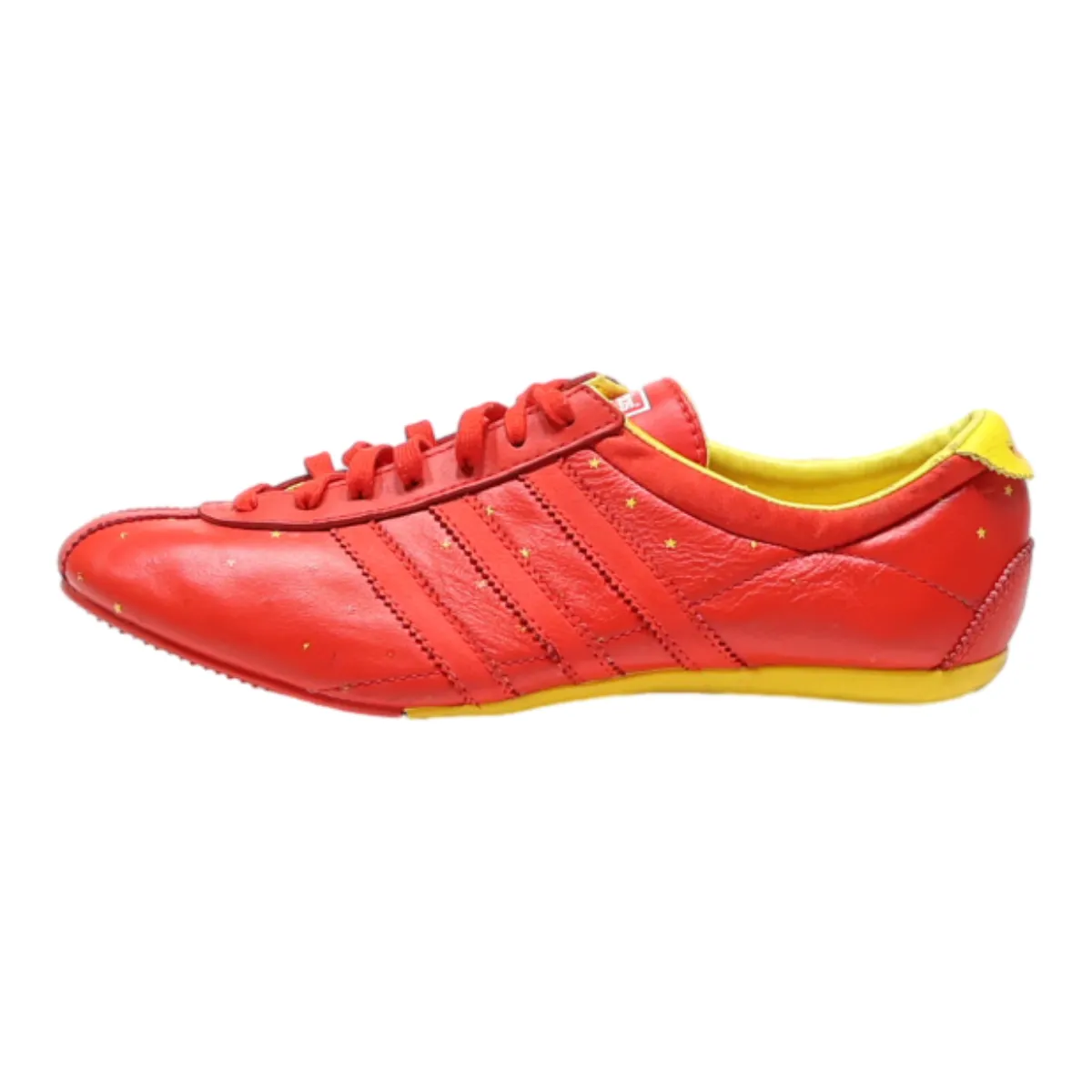 ADIDAS Low Top Trainers Red Leather Mens UK 6