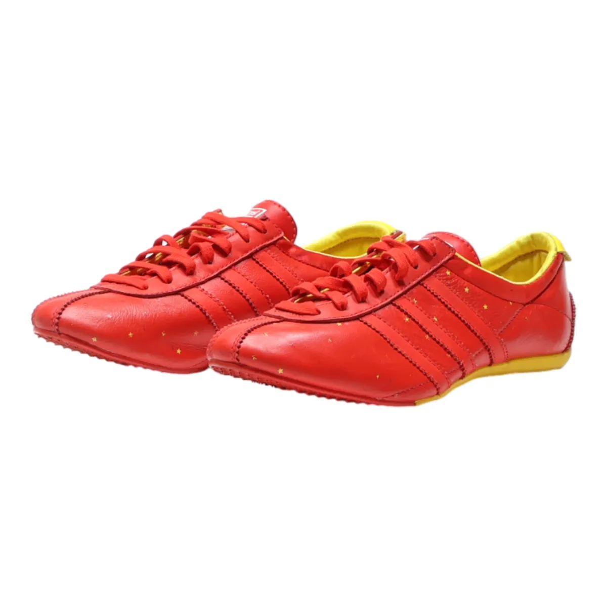 ADIDAS Low Top Trainers Red Leather Mens UK 6