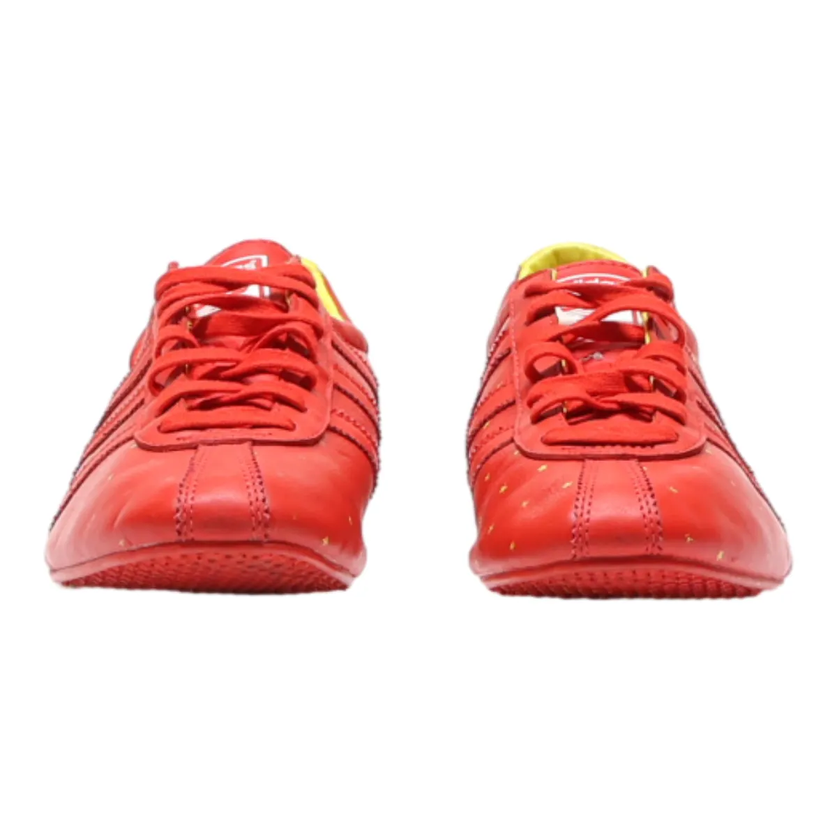ADIDAS Low Top Trainers Red Leather Mens UK 6