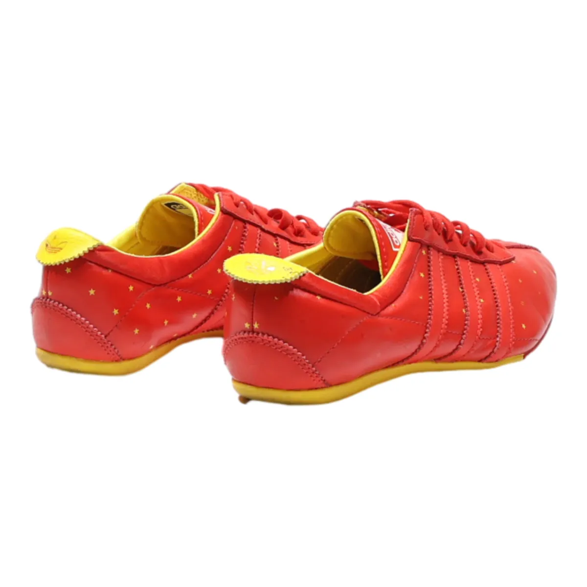 ADIDAS Low Top Trainers Red Leather Mens UK 6