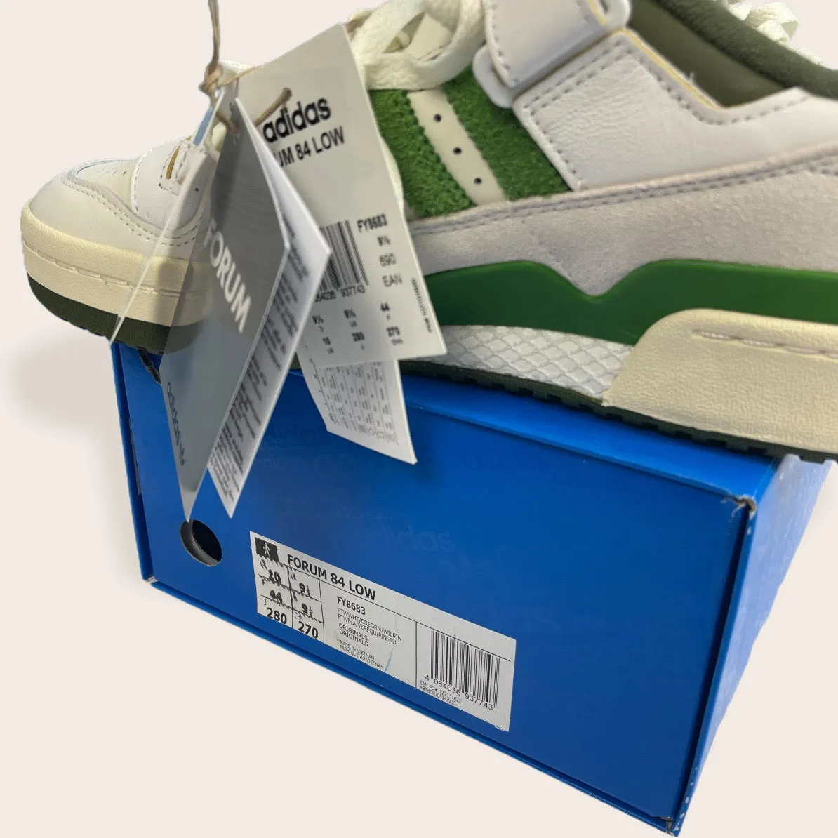 Adidas originals Forum 84 low trainers - Green/Cream