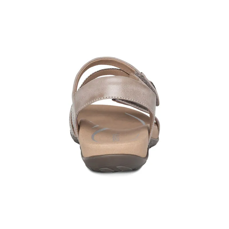 Aetrex Women's Jess Adjustable Quarter Strap Sandal - Smoke SE216