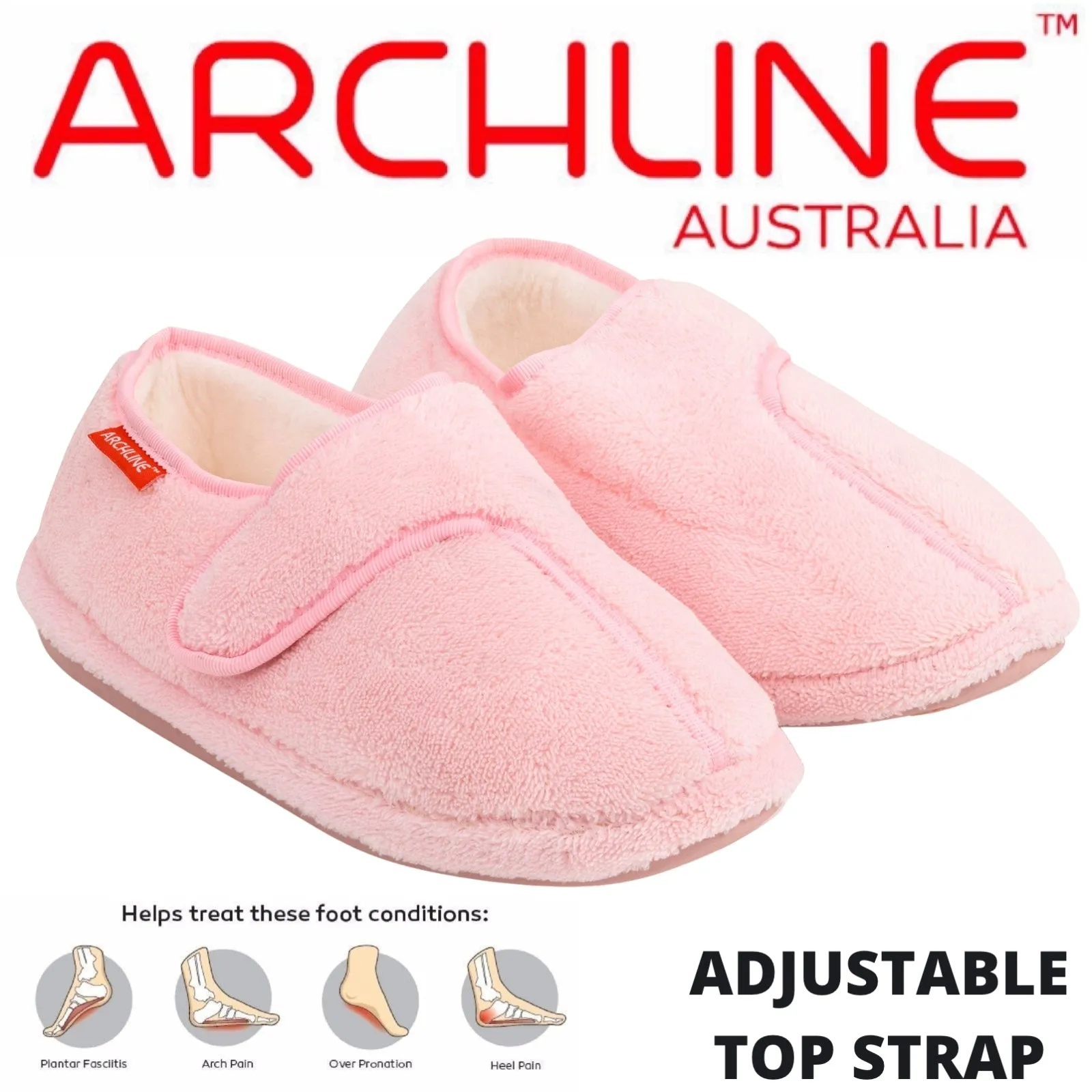 ARCHLINE Orthotic Plus Slippers Closed Scuffs Pain Relief Moccasins - Pink - EU 40