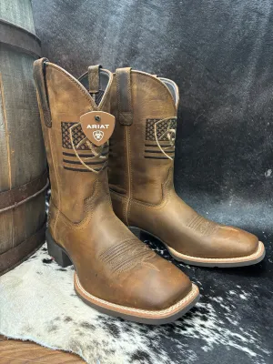 Ariat Men's Brown Distressed Sport Freedom Wide Square Toe Cowboy Boots 10061326