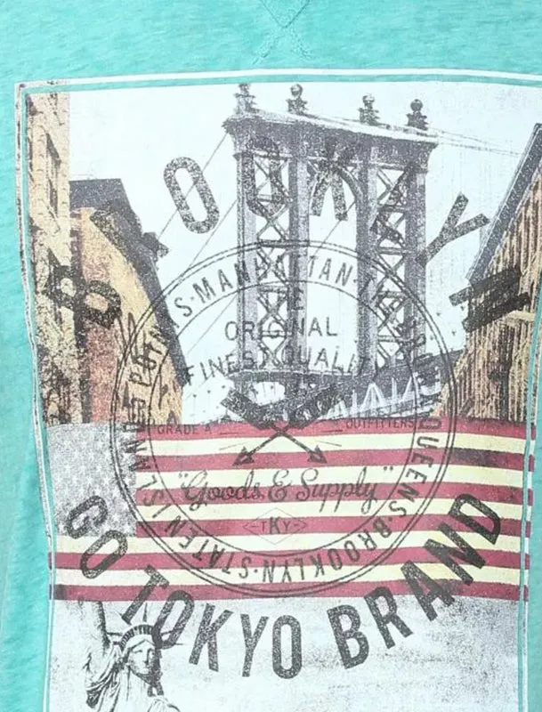 Auburn Point Burnout T-Shirt in Aqua Sea - Tokyo Laundry