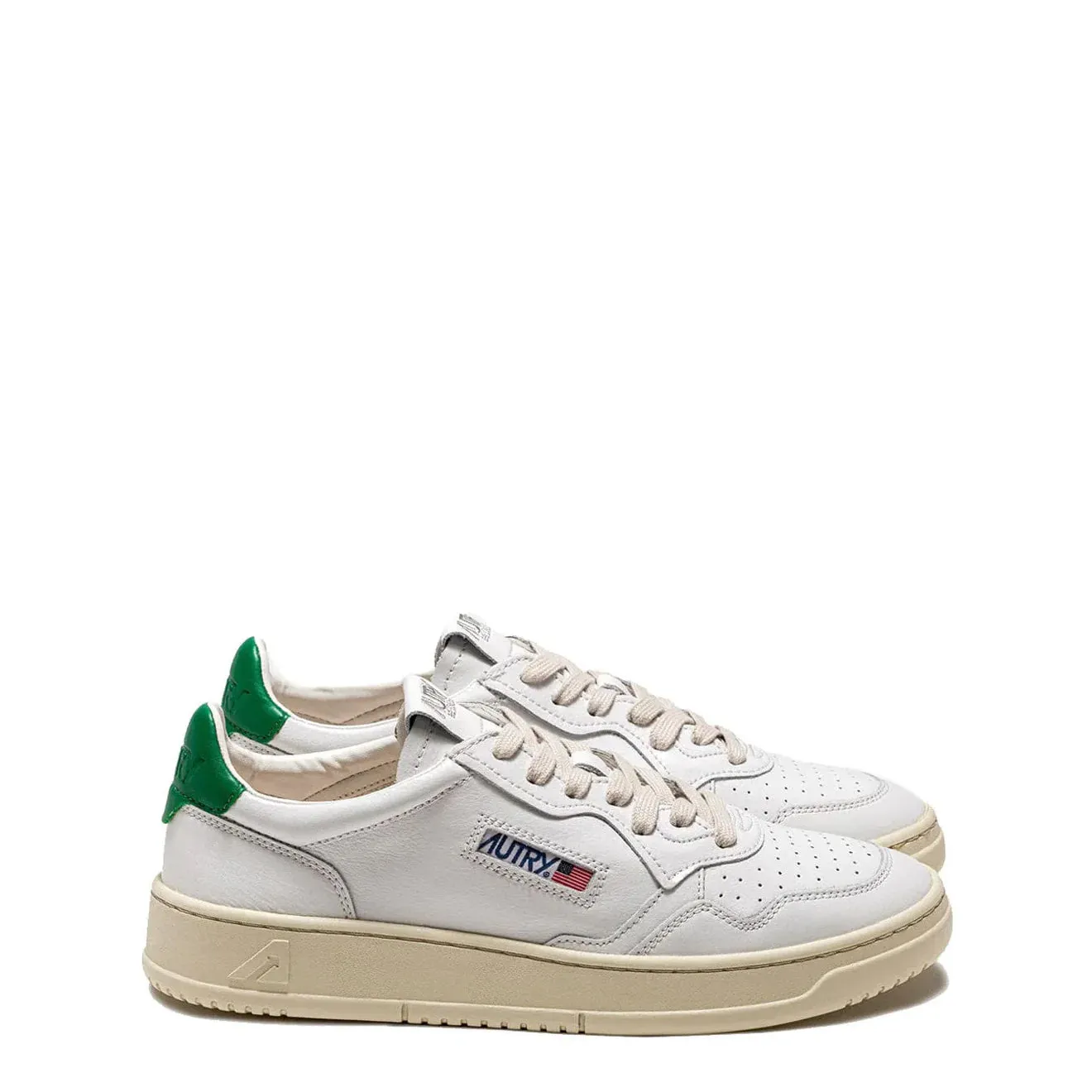 Autry Medalist Low Leather Trainers White / Green