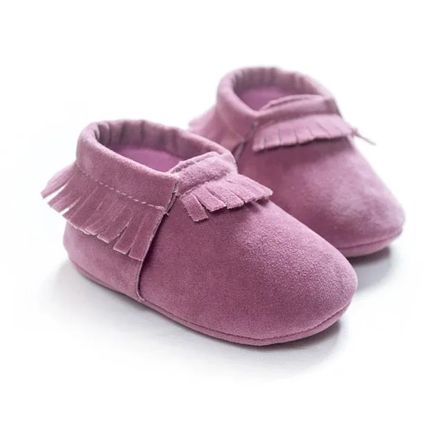 Baby Girl Moccasins Soft Shoes Fringe Soled