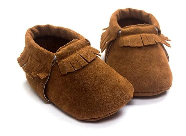 Baby Girl Moccasins Soft Shoes Fringe Soled