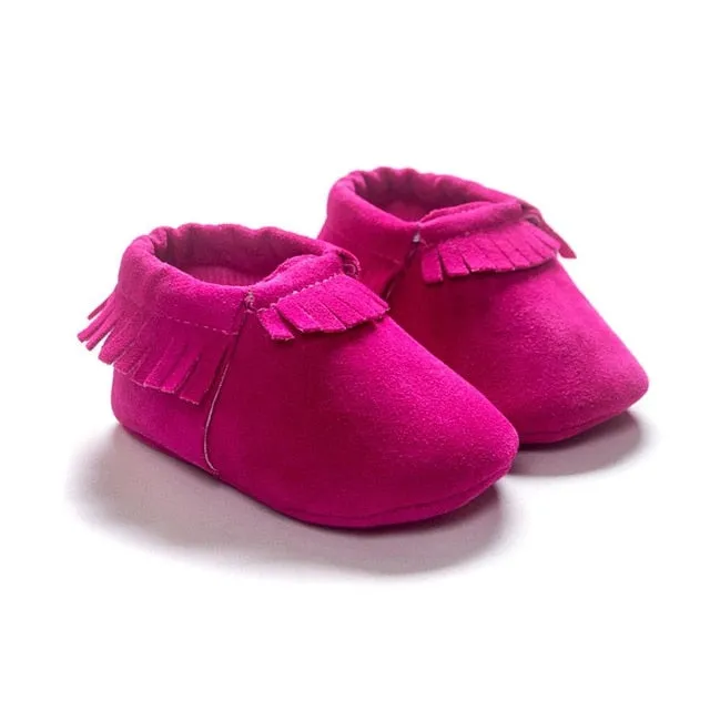 Baby Girl Moccasins Soft Shoes Fringe Soled