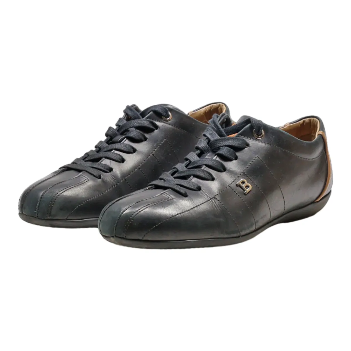 BALLY Sneaker Trainers Black Leather Mens UK 5