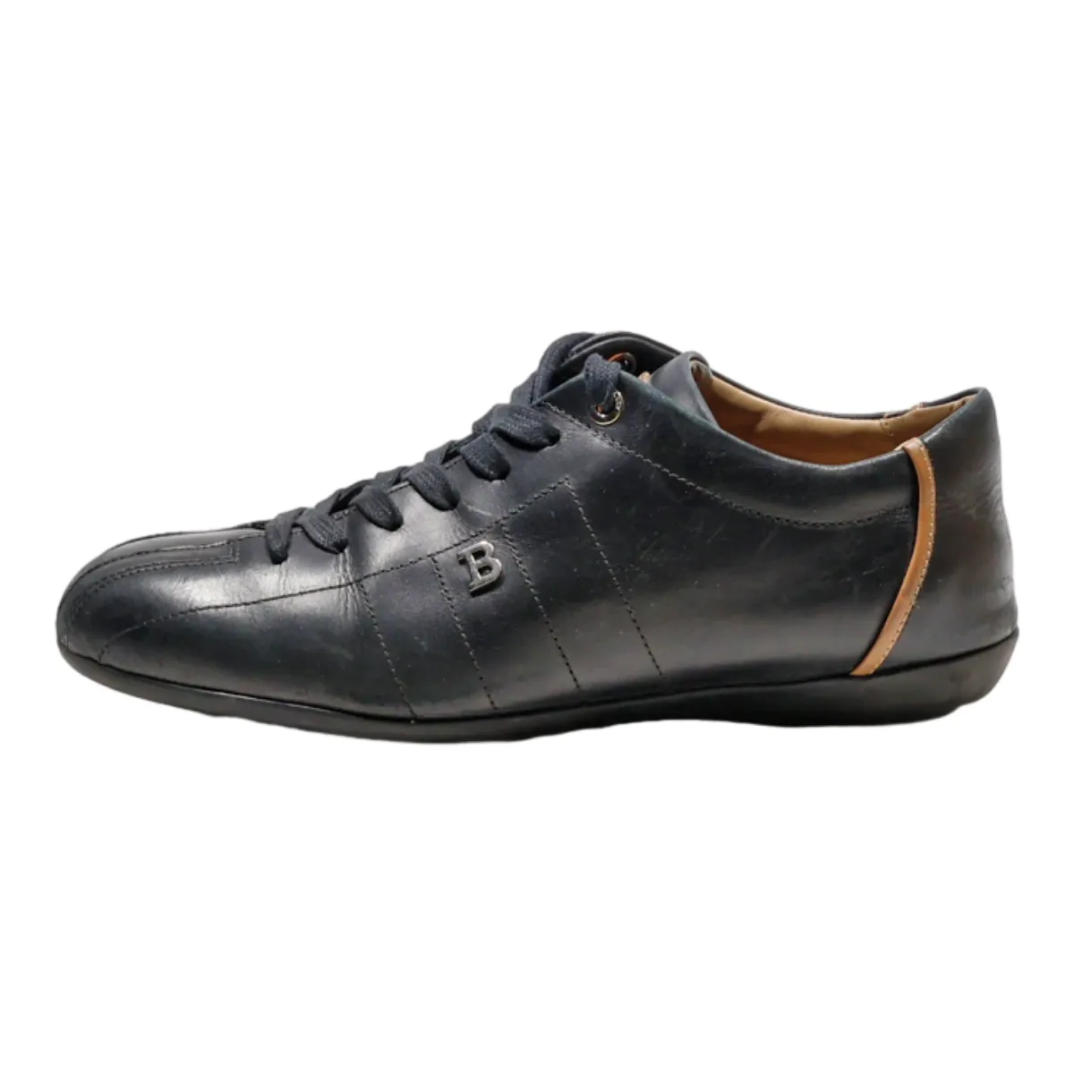 BALLY Sneaker Trainers Black Leather Mens UK 5