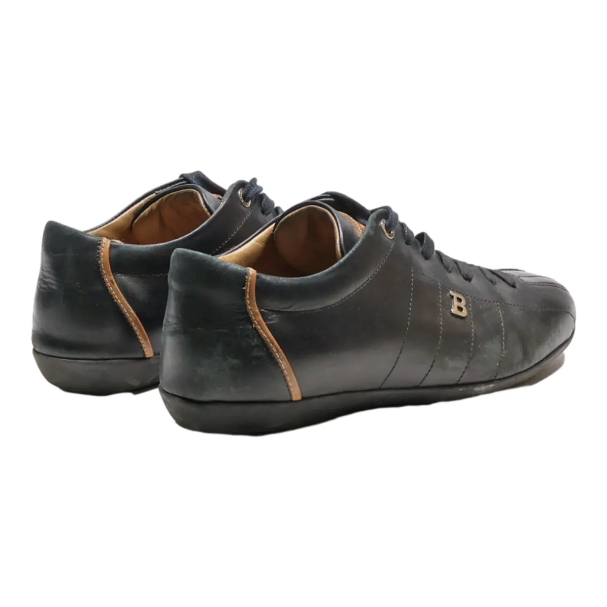 BALLY Sneaker Trainers Black Leather Mens UK 5