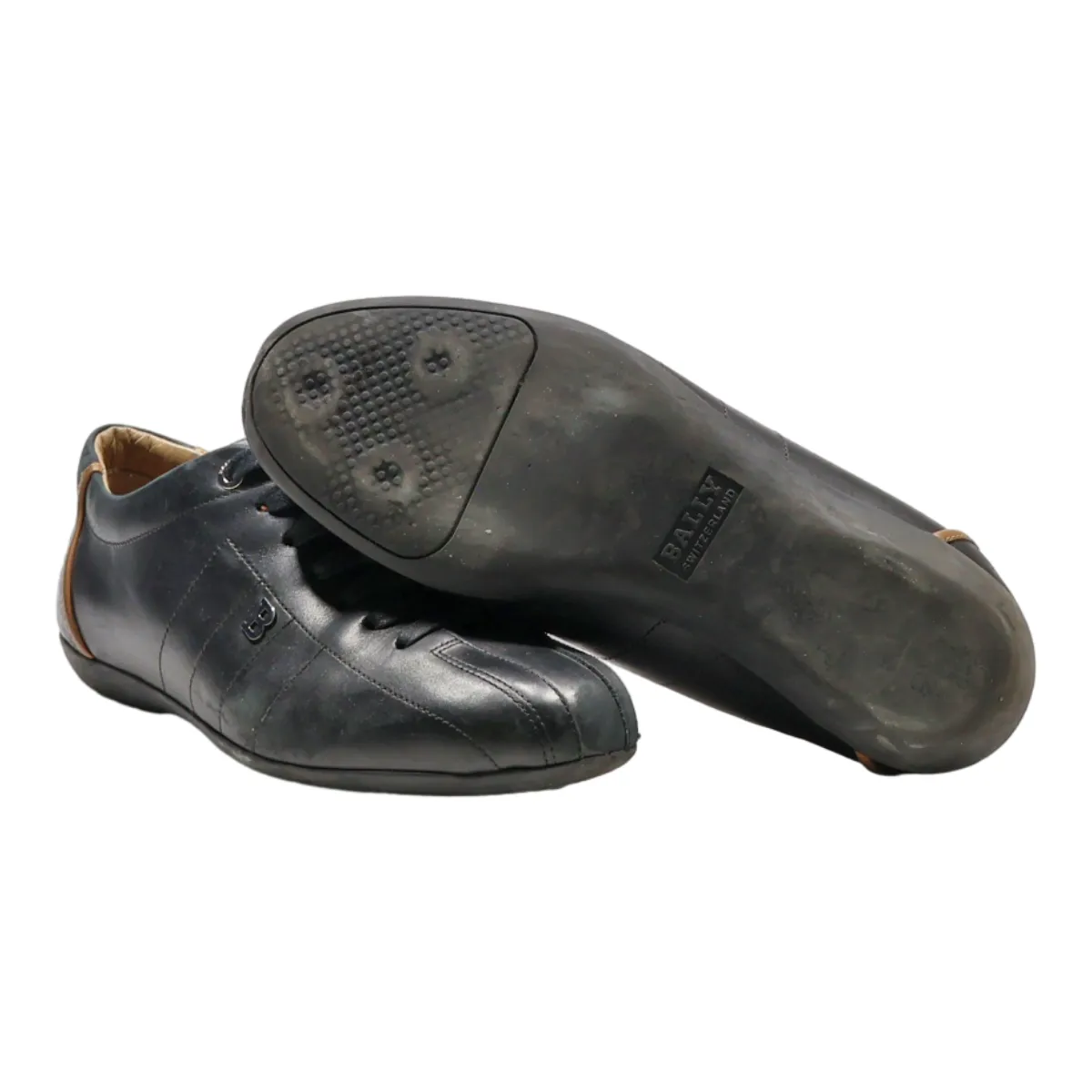 BALLY Sneaker Trainers Black Leather Mens UK 5