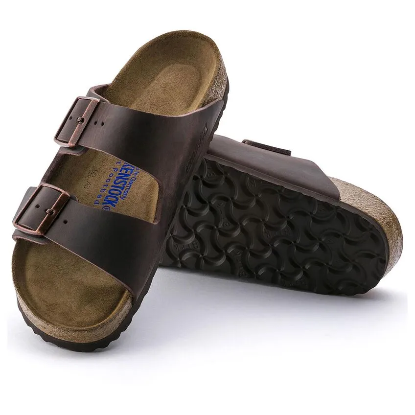 Birkenstock Unisex Arizona Soft Footbed Oiled Leather Sandal - Habana