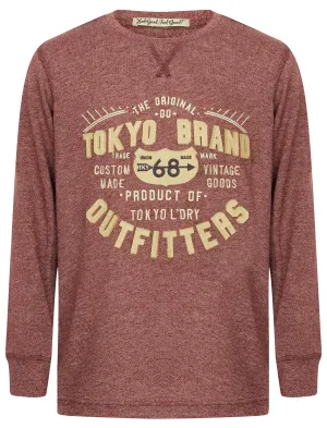Boys K-Timperley Long Sleeve Top with Motif in Oxblood - Tokyo Laundry Kids