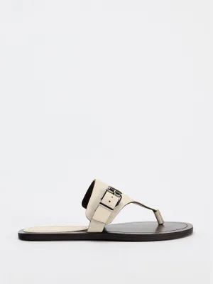 Buckled leather sandals