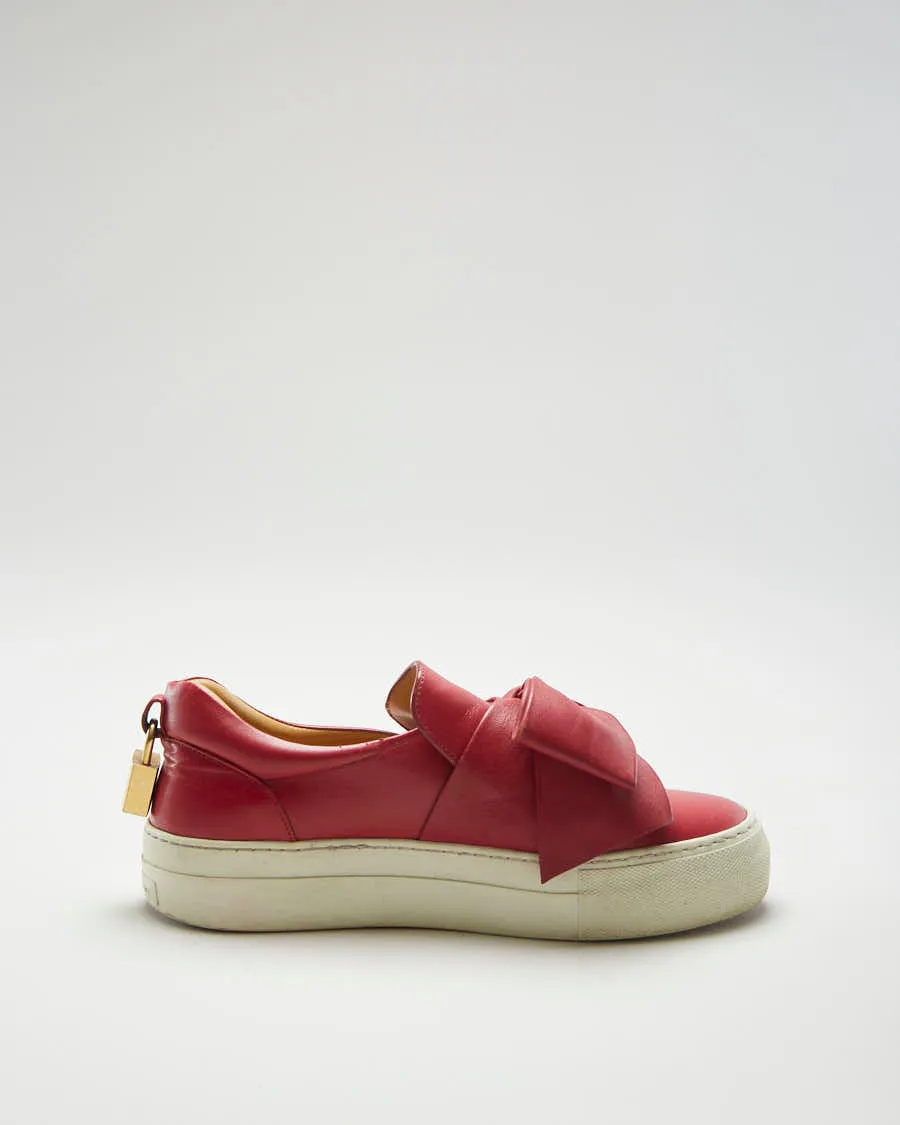 Buscemi Red Leather Trainers - Womens UK 2