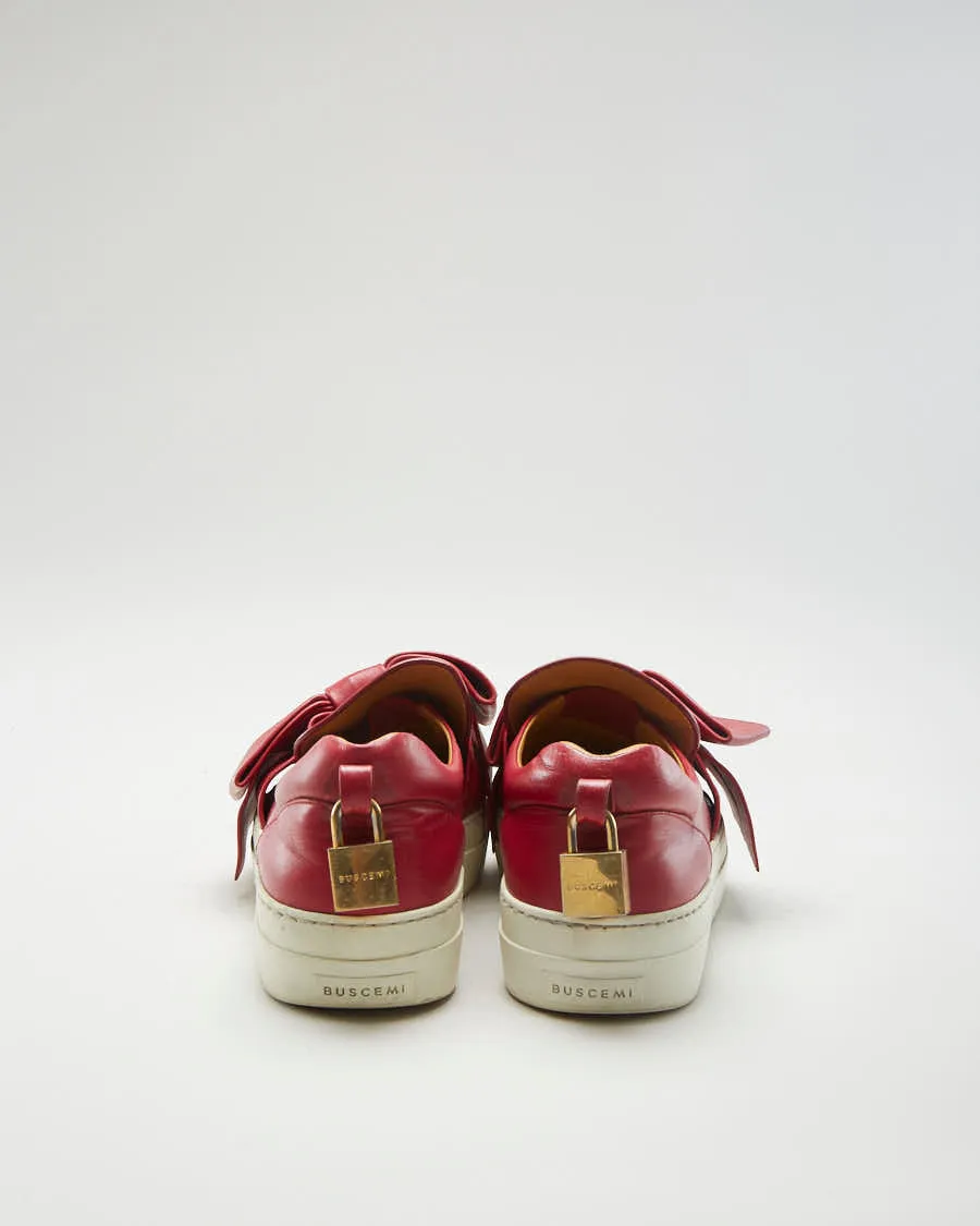 Buscemi Red Leather Trainers - Womens UK 2
