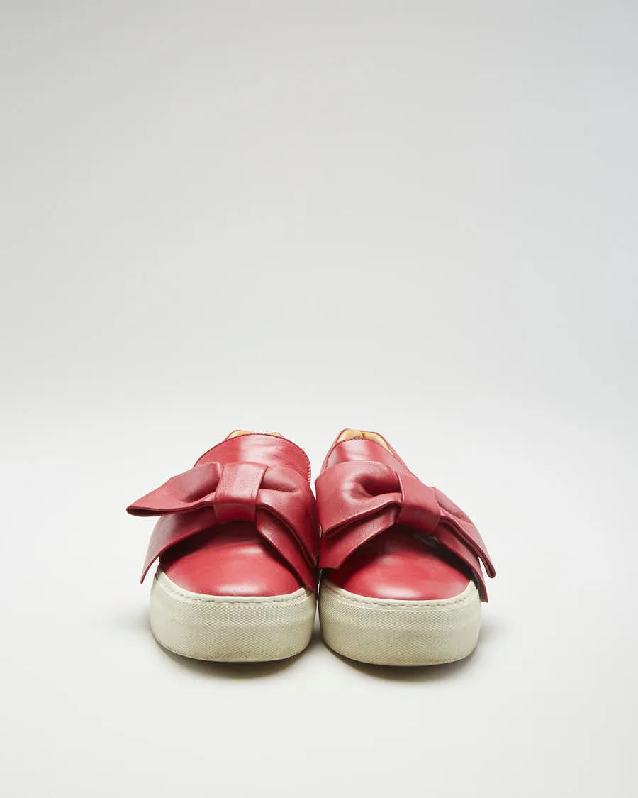 Buscemi Red Leather Trainers - Womens UK 2