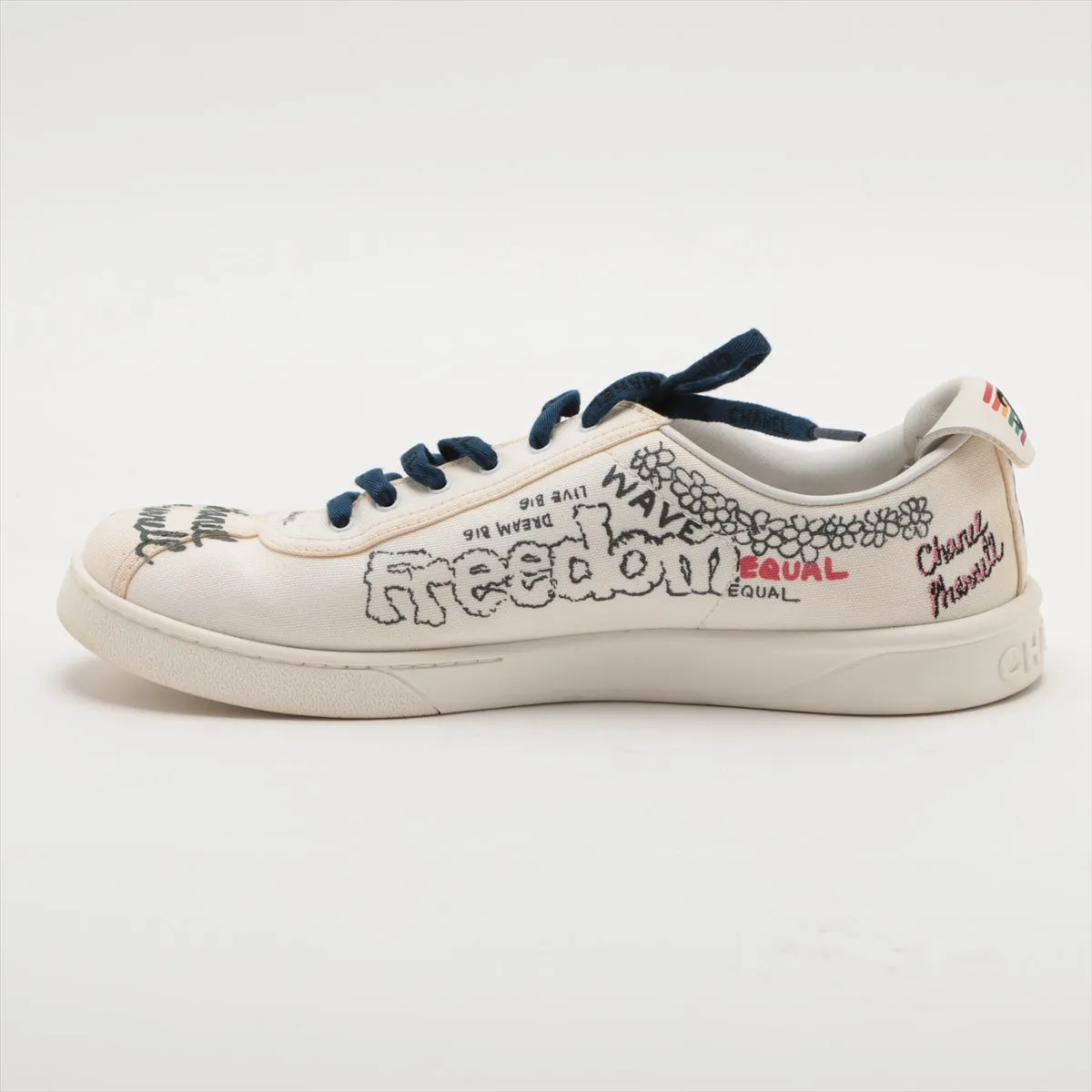 Chanel Coco Canvas  Leather Trainers 44 Men White G34878