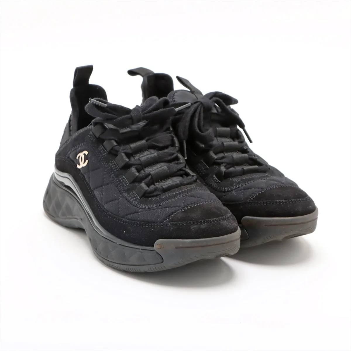 Chanel Coco Fabric Trainers 35  Black G38501