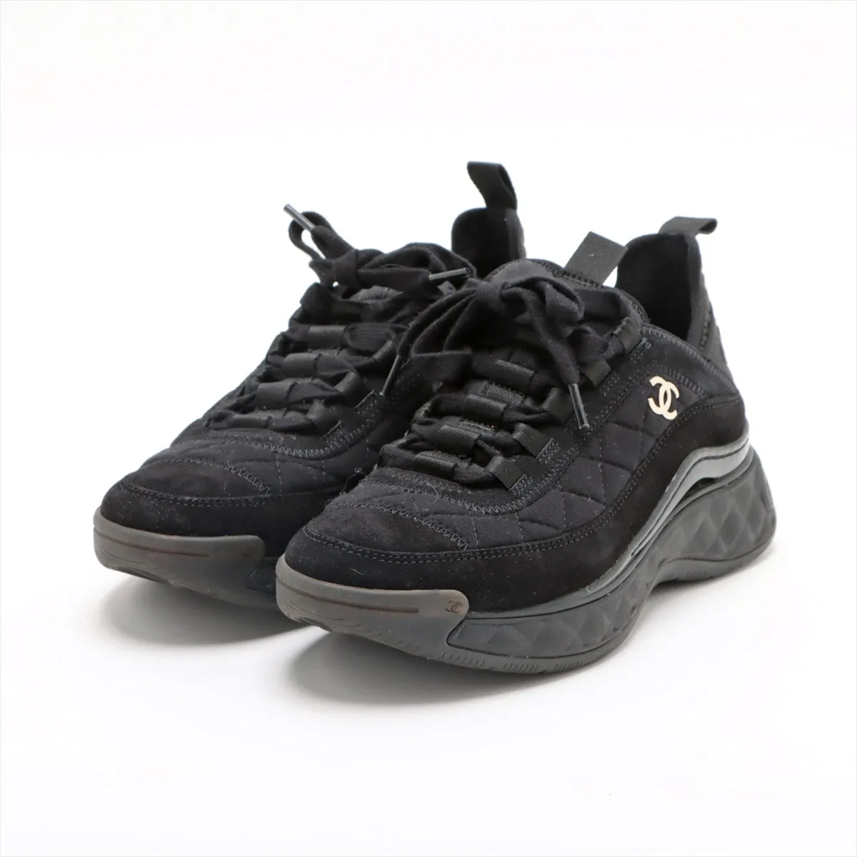 Chanel Coco Fabric Trainers 35  Black G38501