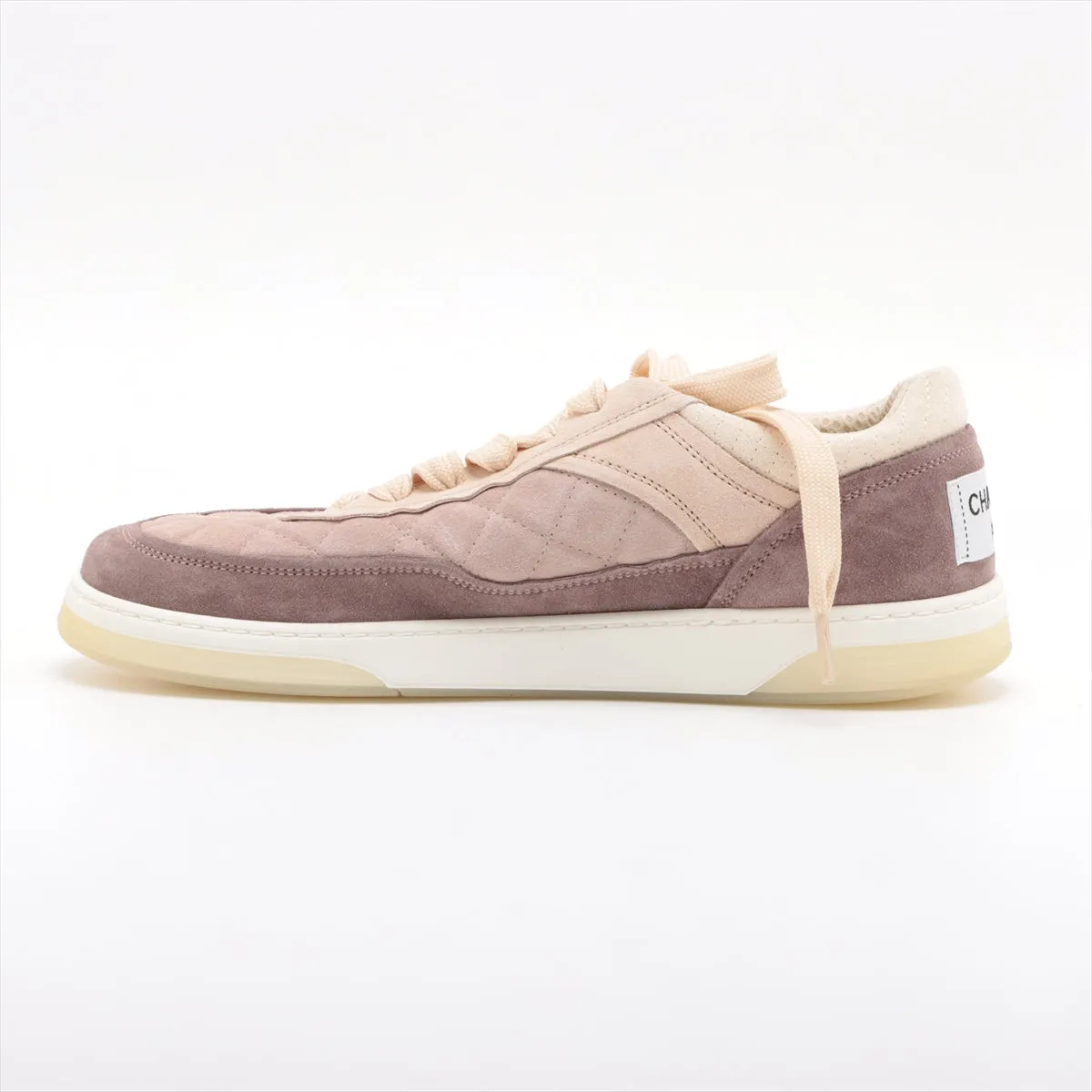 Chanel Coco Matrasse Suede Trainers 39  Beige X Pink G38740