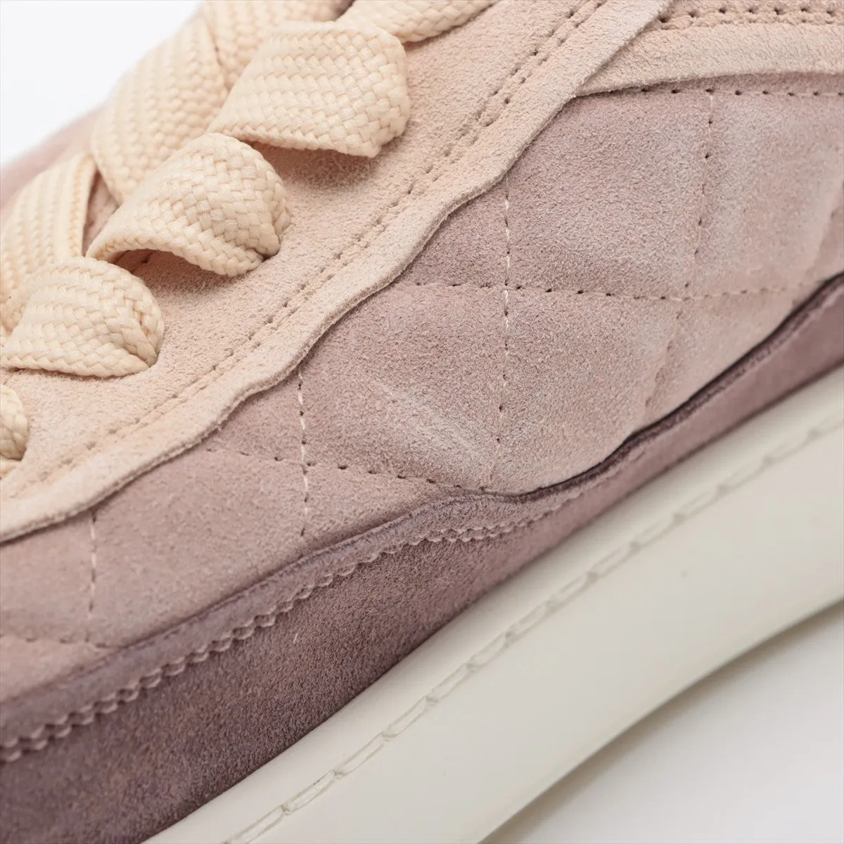 Chanel Coco Matrasse Suede Trainers 39  Beige X Pink G38740