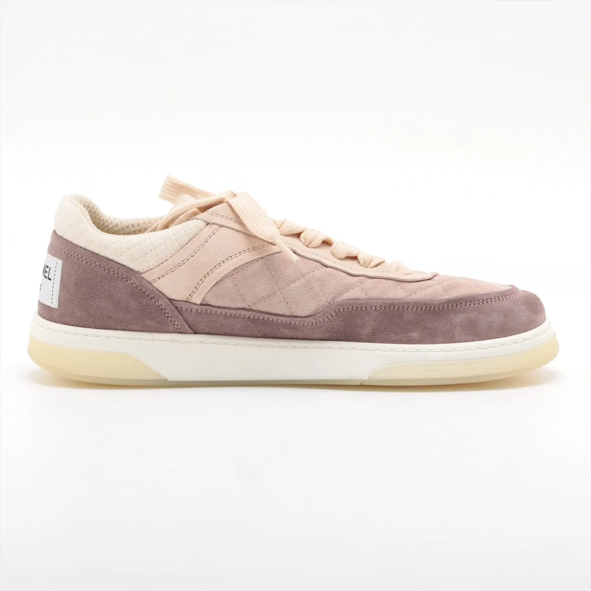 Chanel Coco Matrasse Suede Trainers 39  Beige X Pink G38740