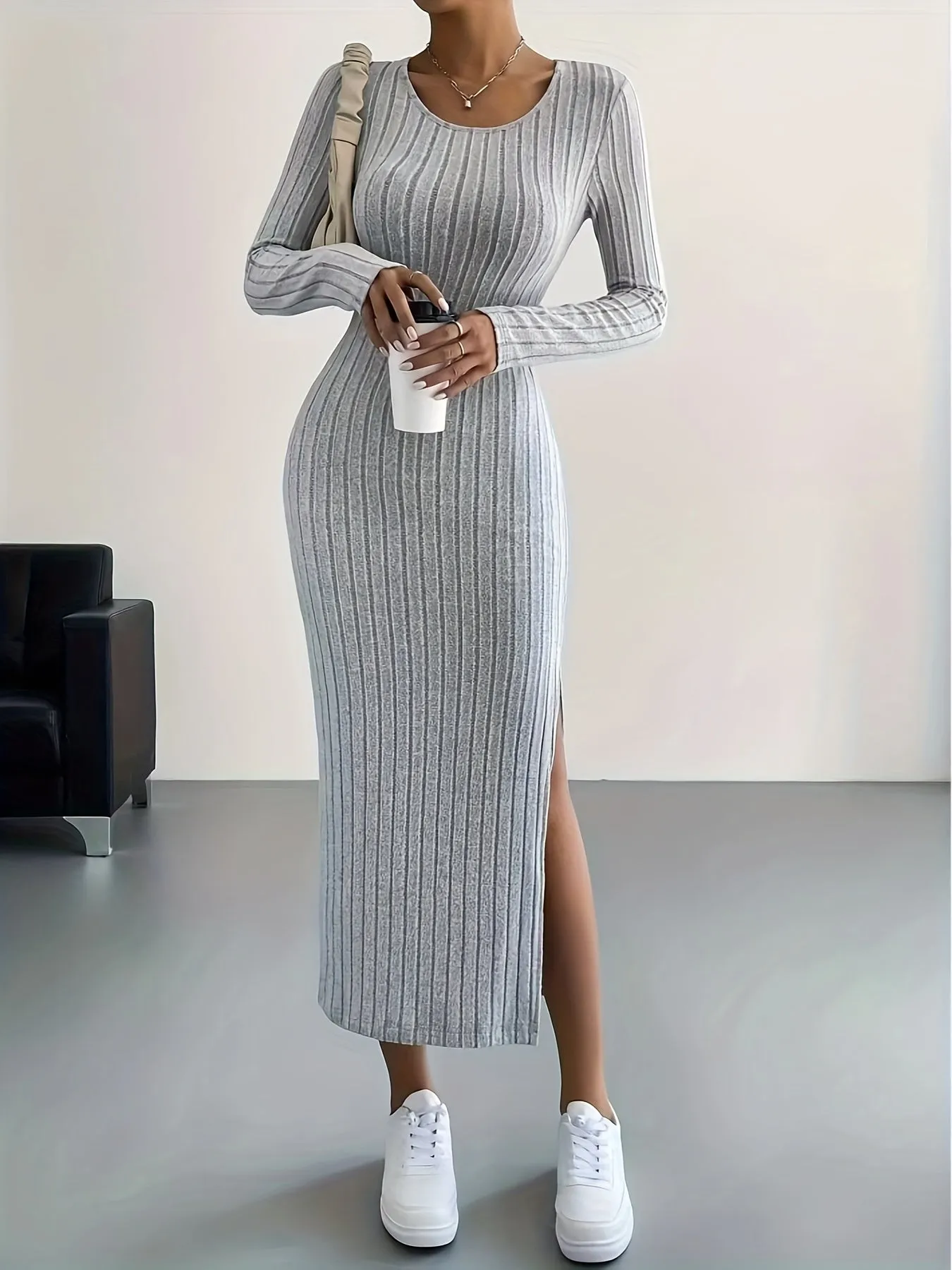 Daphne  Ribbed Knit Midi Dress