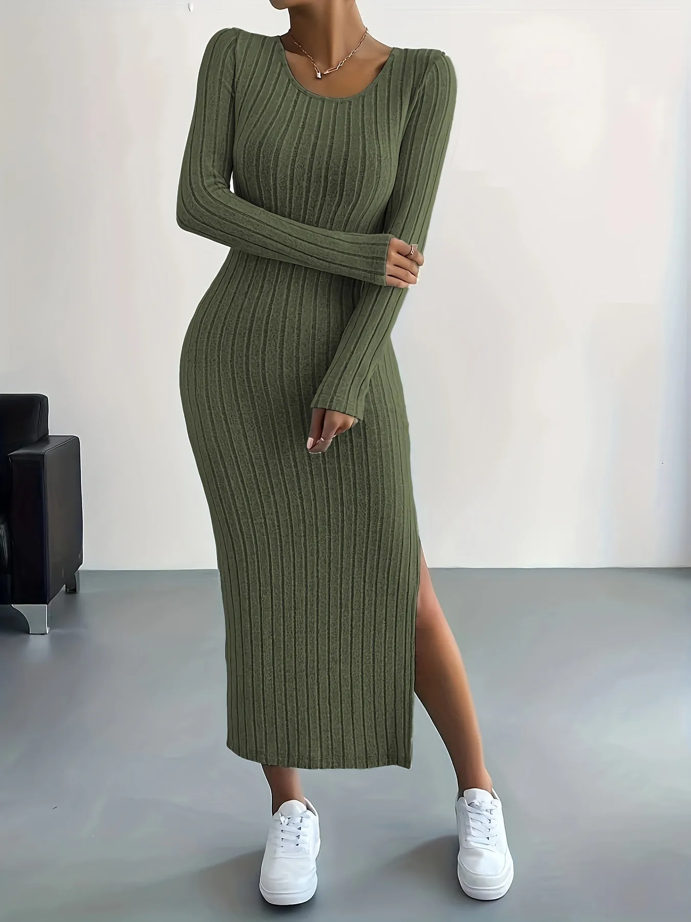 Daphne  Ribbed Knit Midi Dress