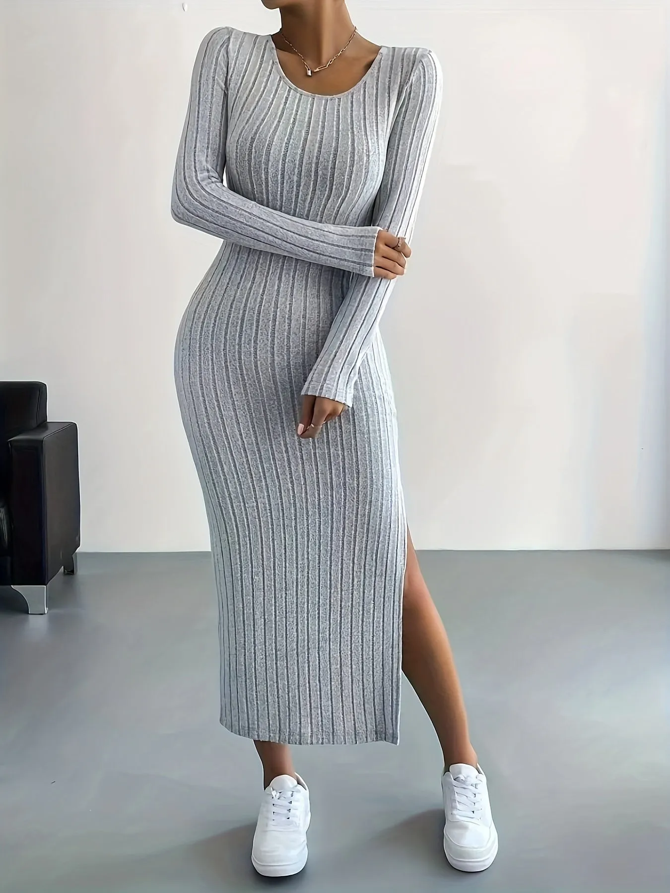 Daphne  Ribbed Knit Midi Dress