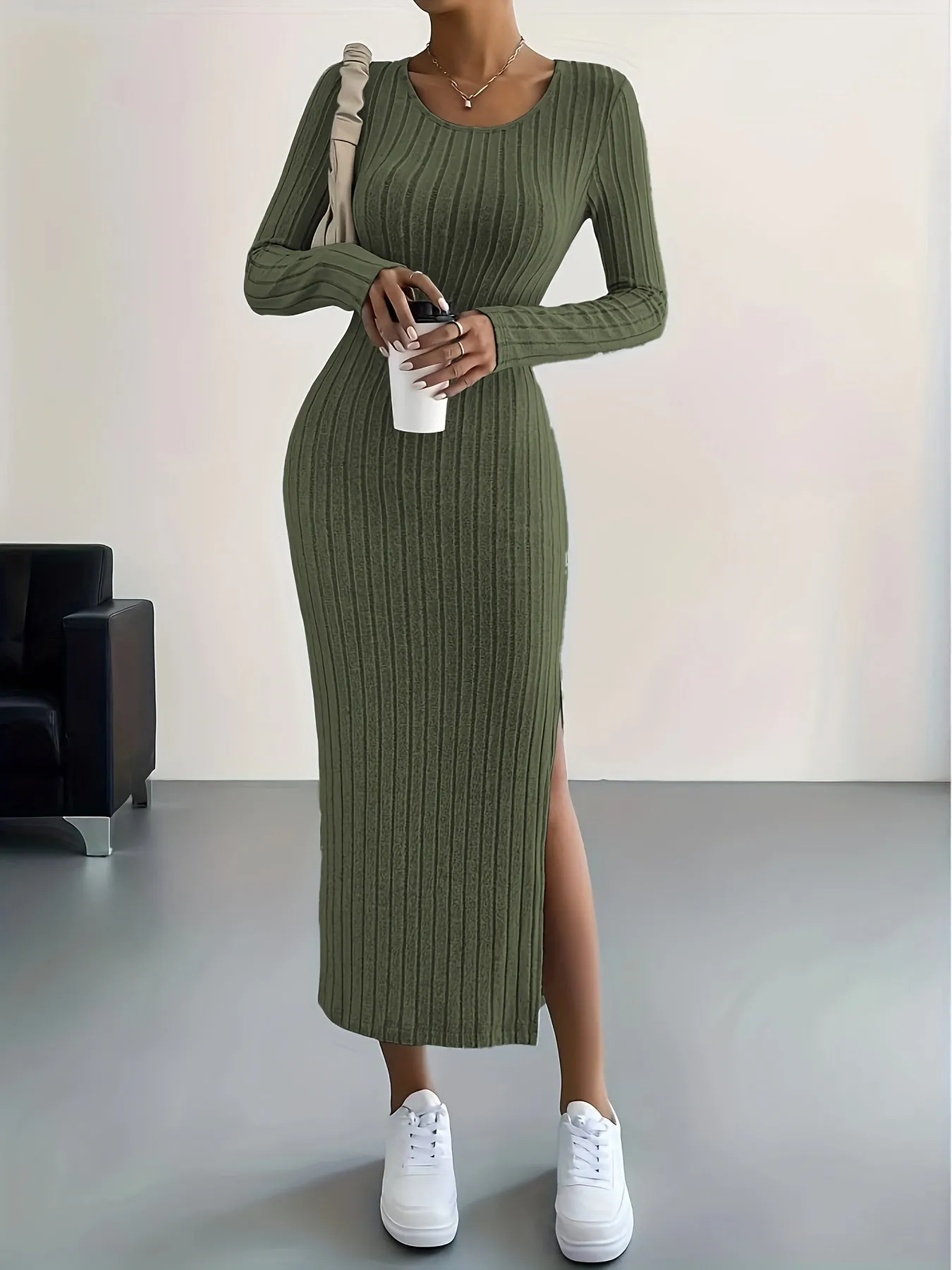 Daphne  Ribbed Knit Midi Dress