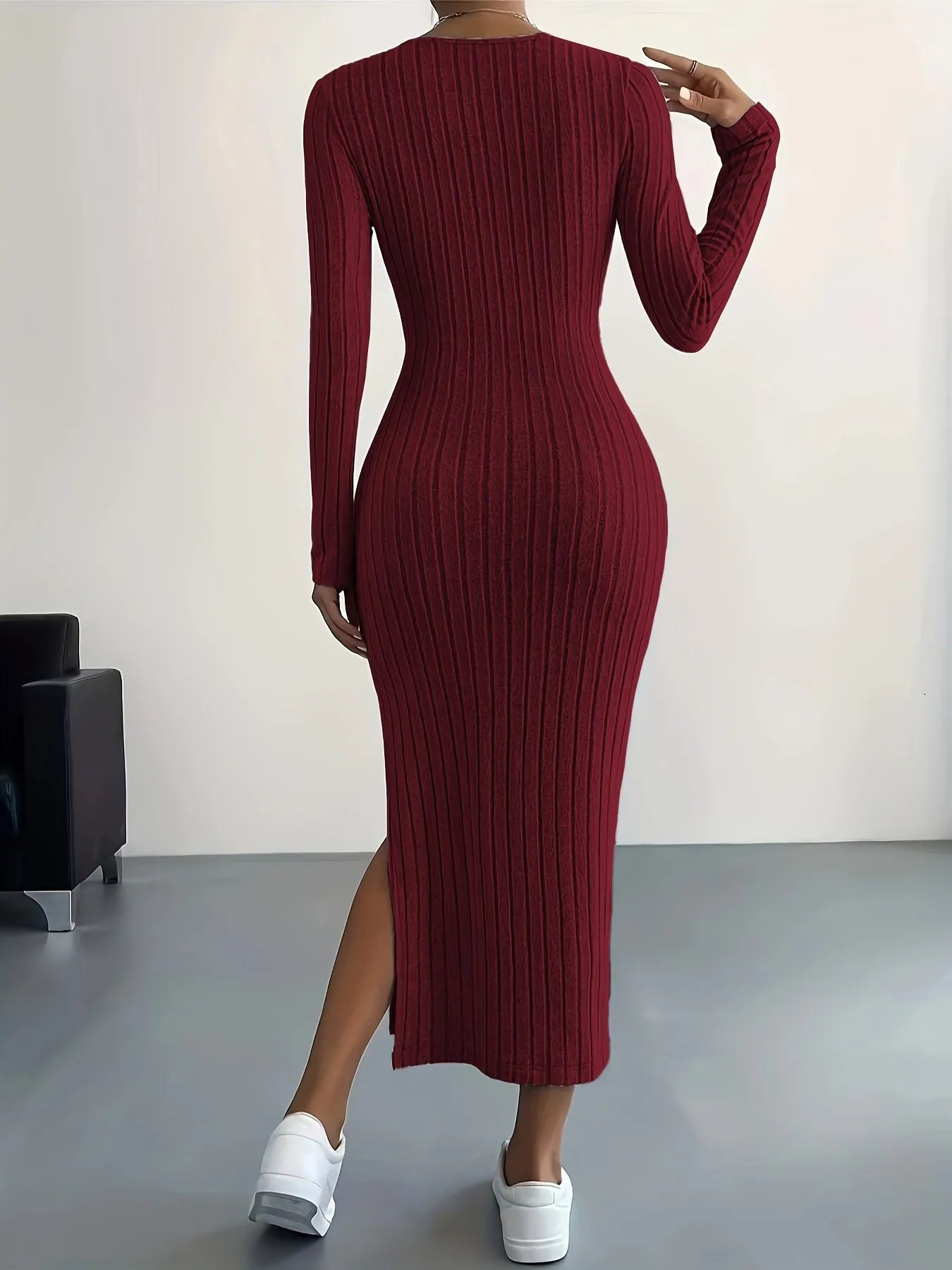 Daphne  Ribbed Knit Midi Dress