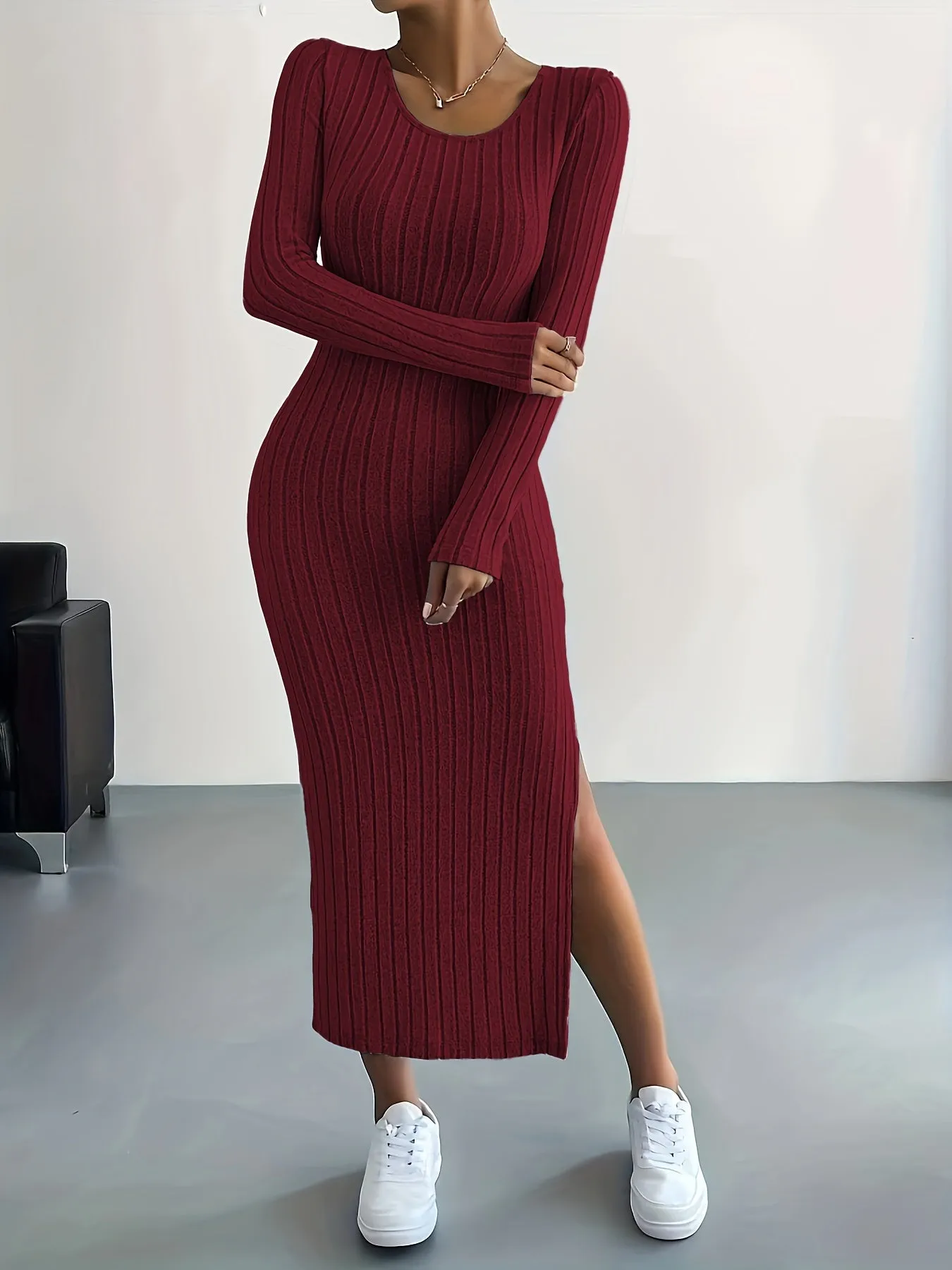 Daphne  Ribbed Knit Midi Dress