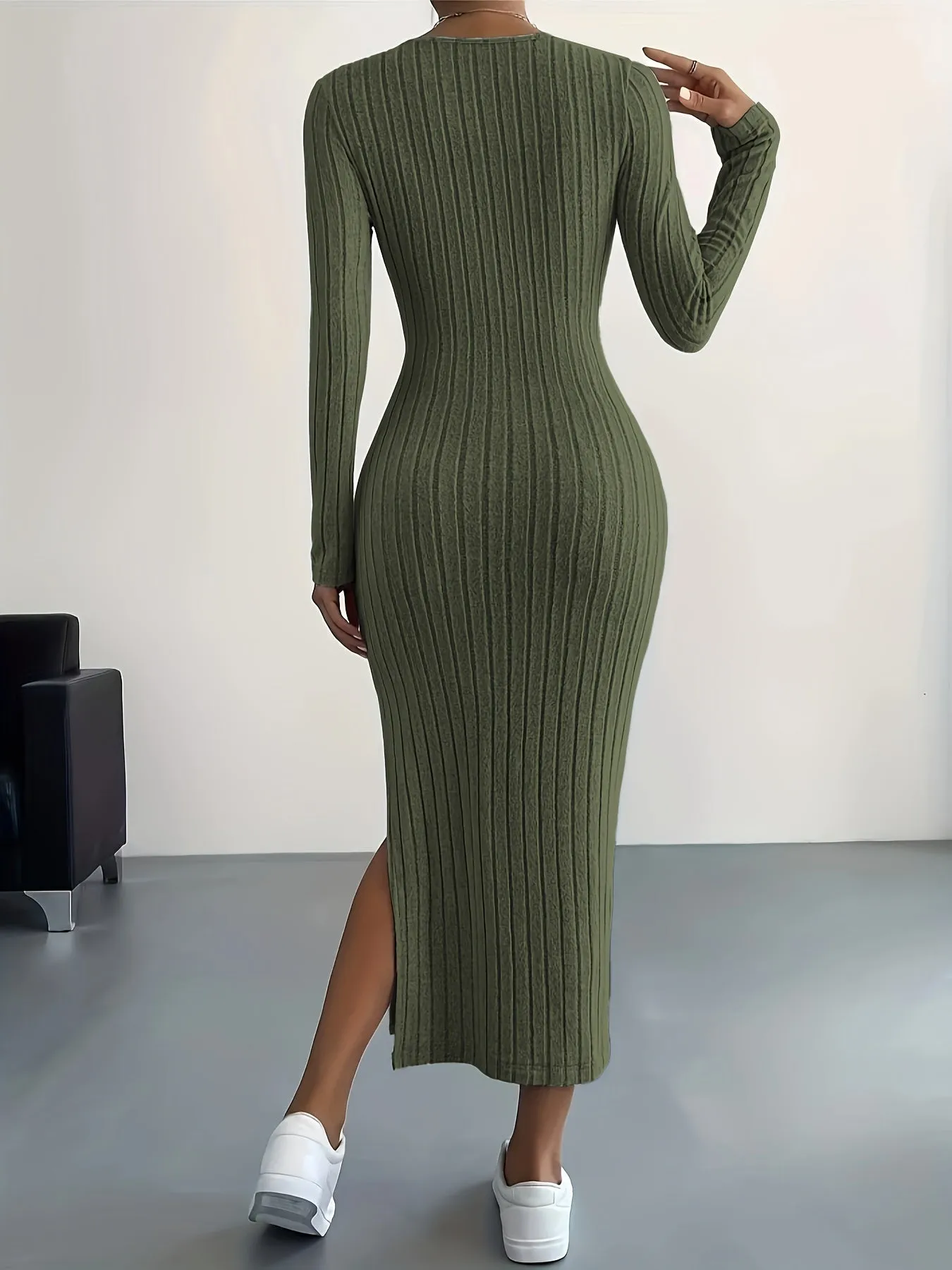 Daphne  Ribbed Knit Midi Dress