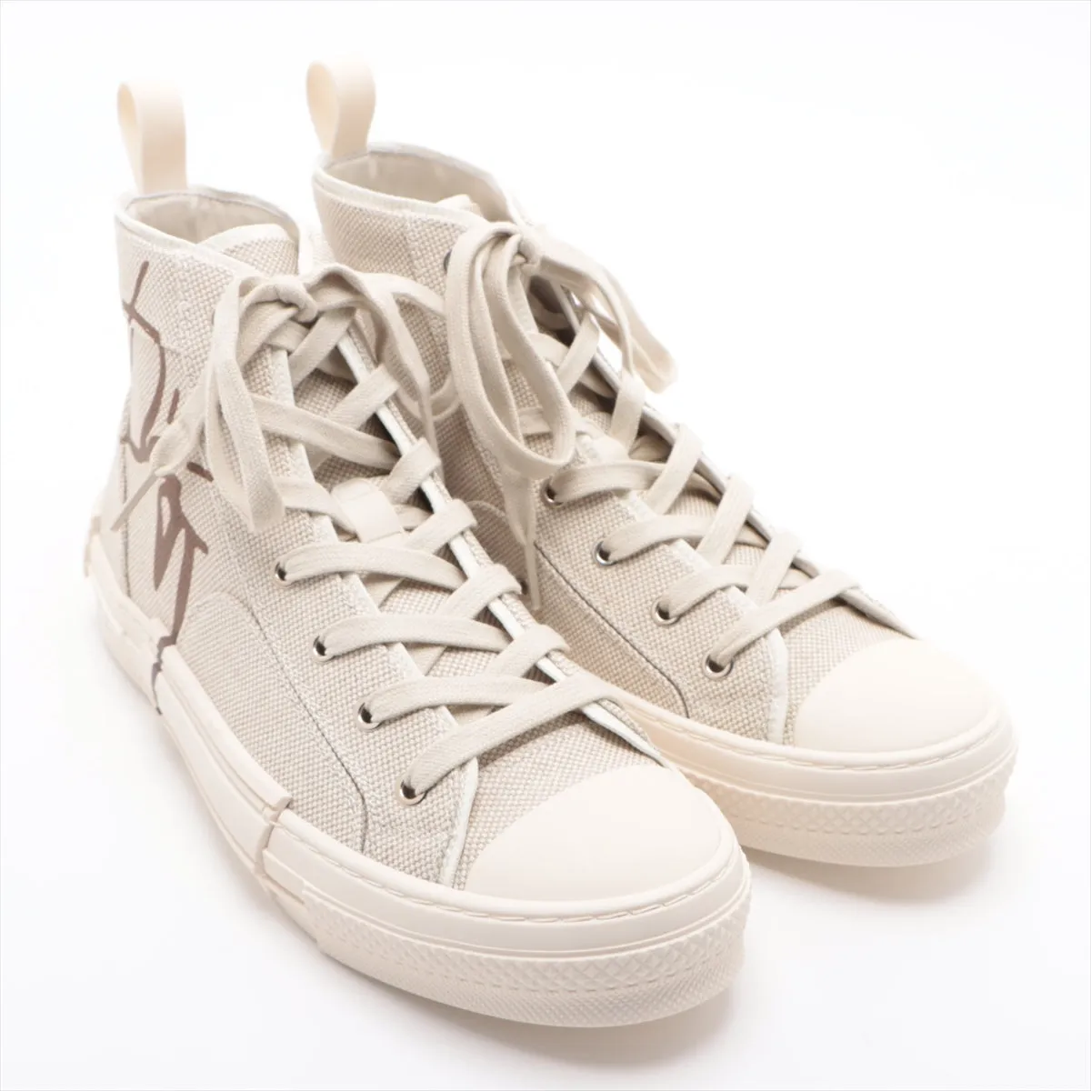 Dior B23 Canvas High Cut Trainers 41  Beige Earl