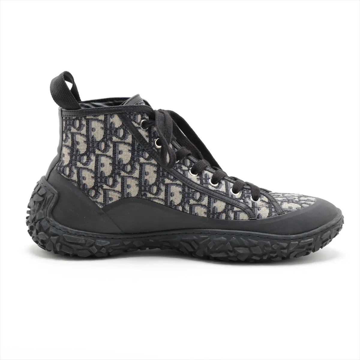 Dior Canvas  Leather High-Cut Trainers 44  Beige × Black B28 Ombrex