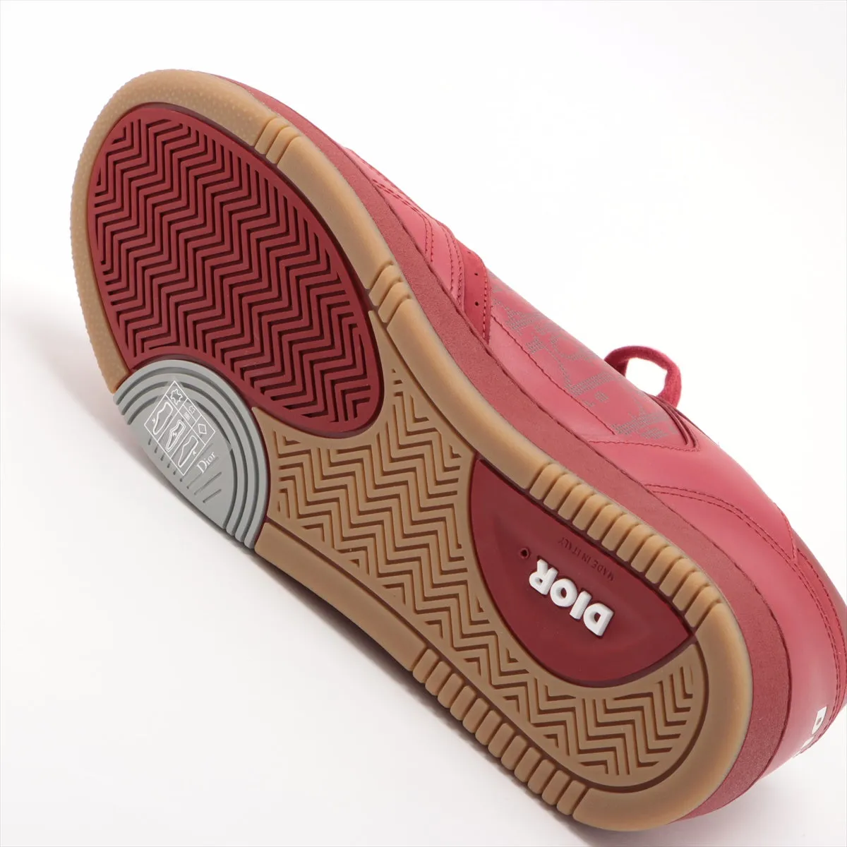 Dior Oblique Leather Trainers 41  Red NV0421