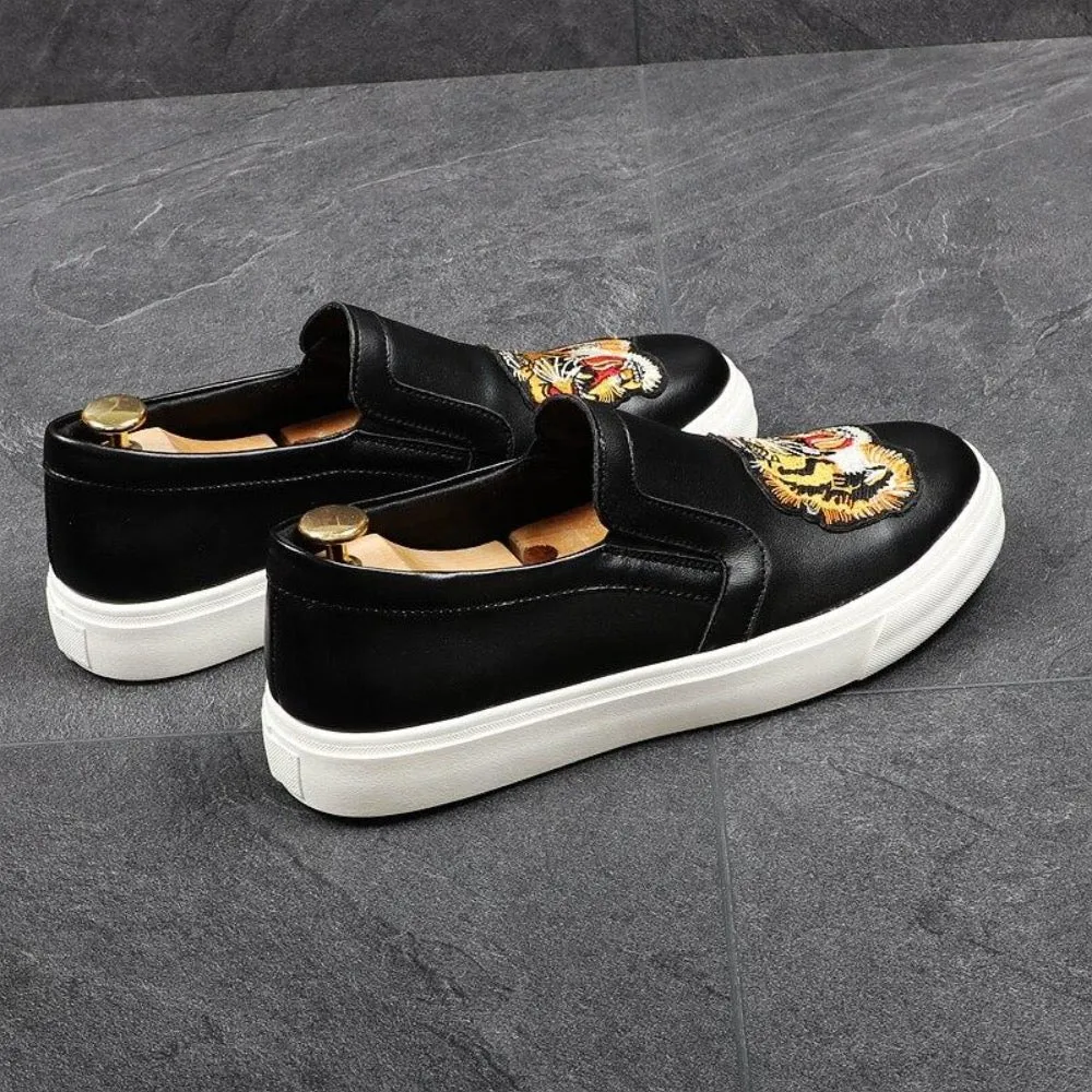 Embroidered Casual Slip-On Loafer Shoes For Men