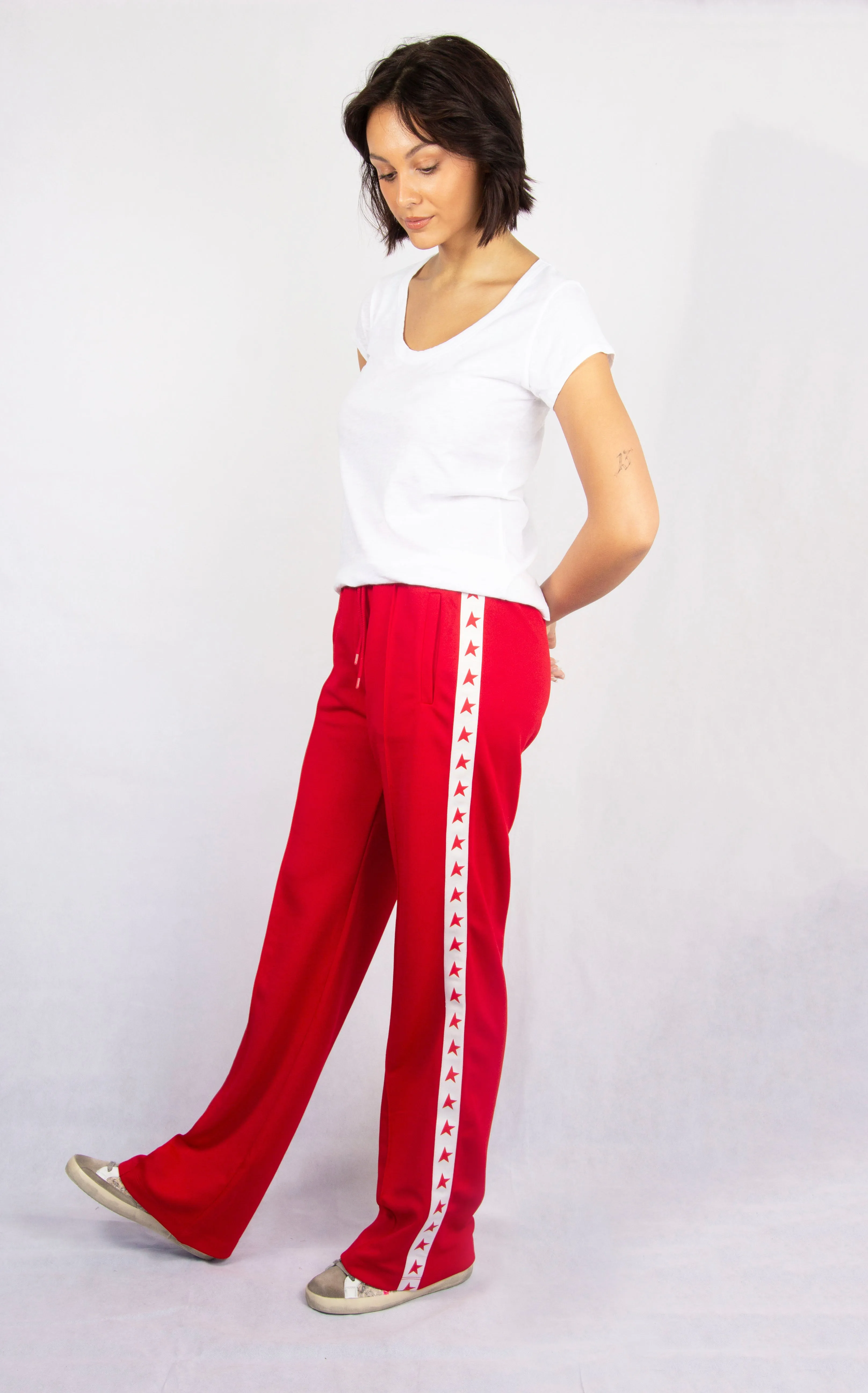 GG Dorotea Joggers with Star Strip in Red