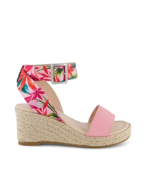 Girls' Asha Cuff Wedge Sandals in Pink