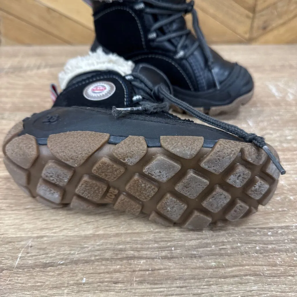 Girls' Black Winter Boots with Fleece Lining: Black-children-28