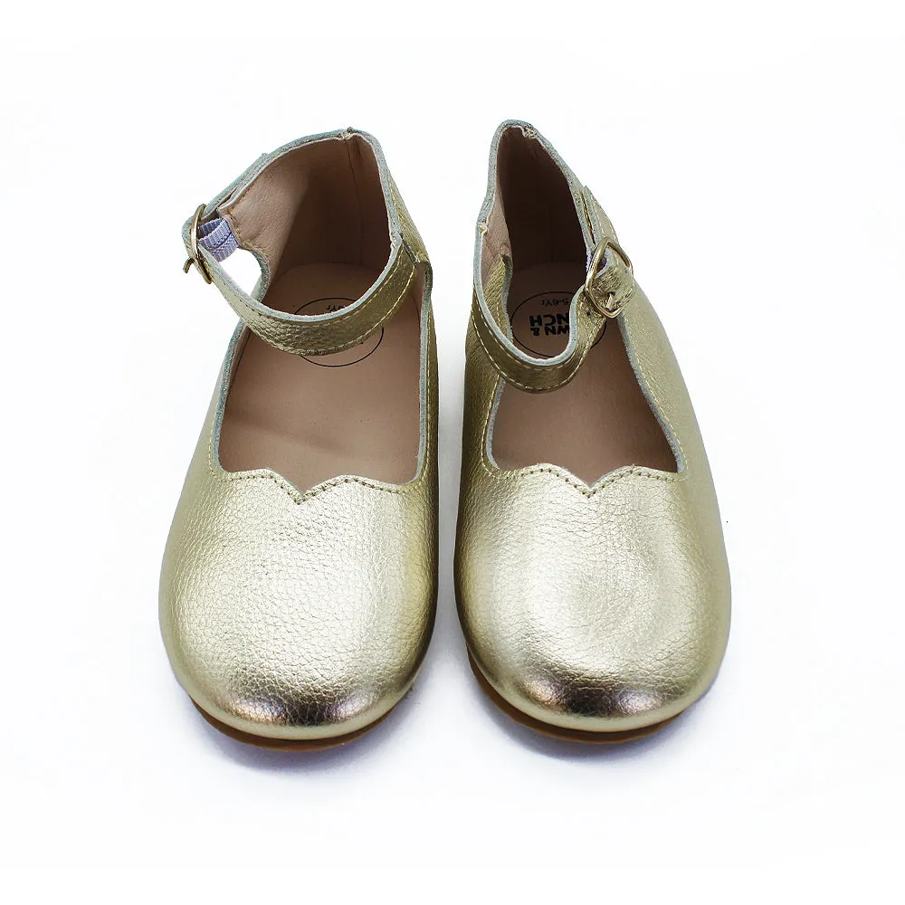 Gold Leather Mary Janes
