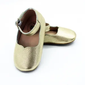 Gold Leather Mary Janes