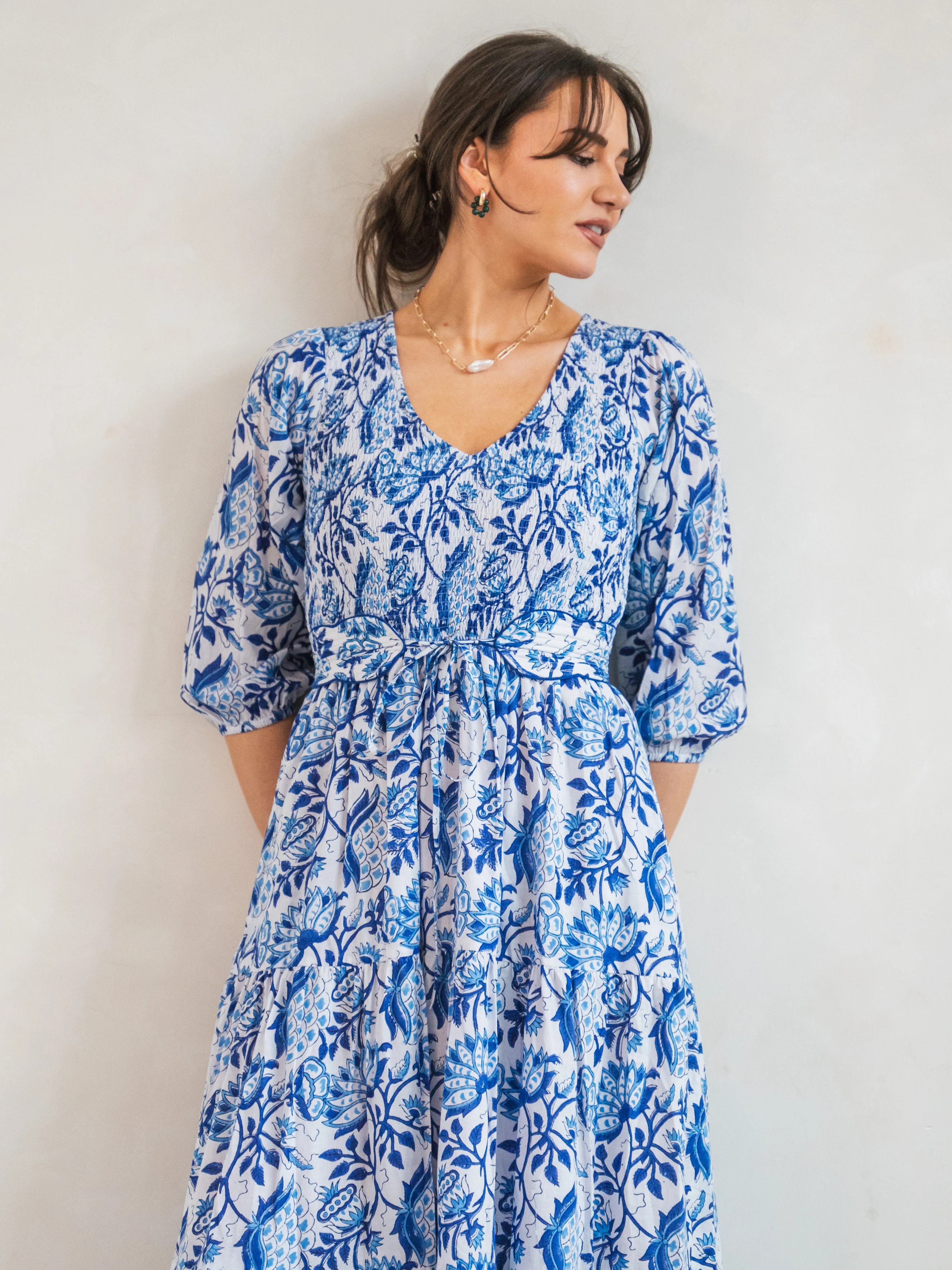 'GRACE' DRESS IN CHINA BLUE