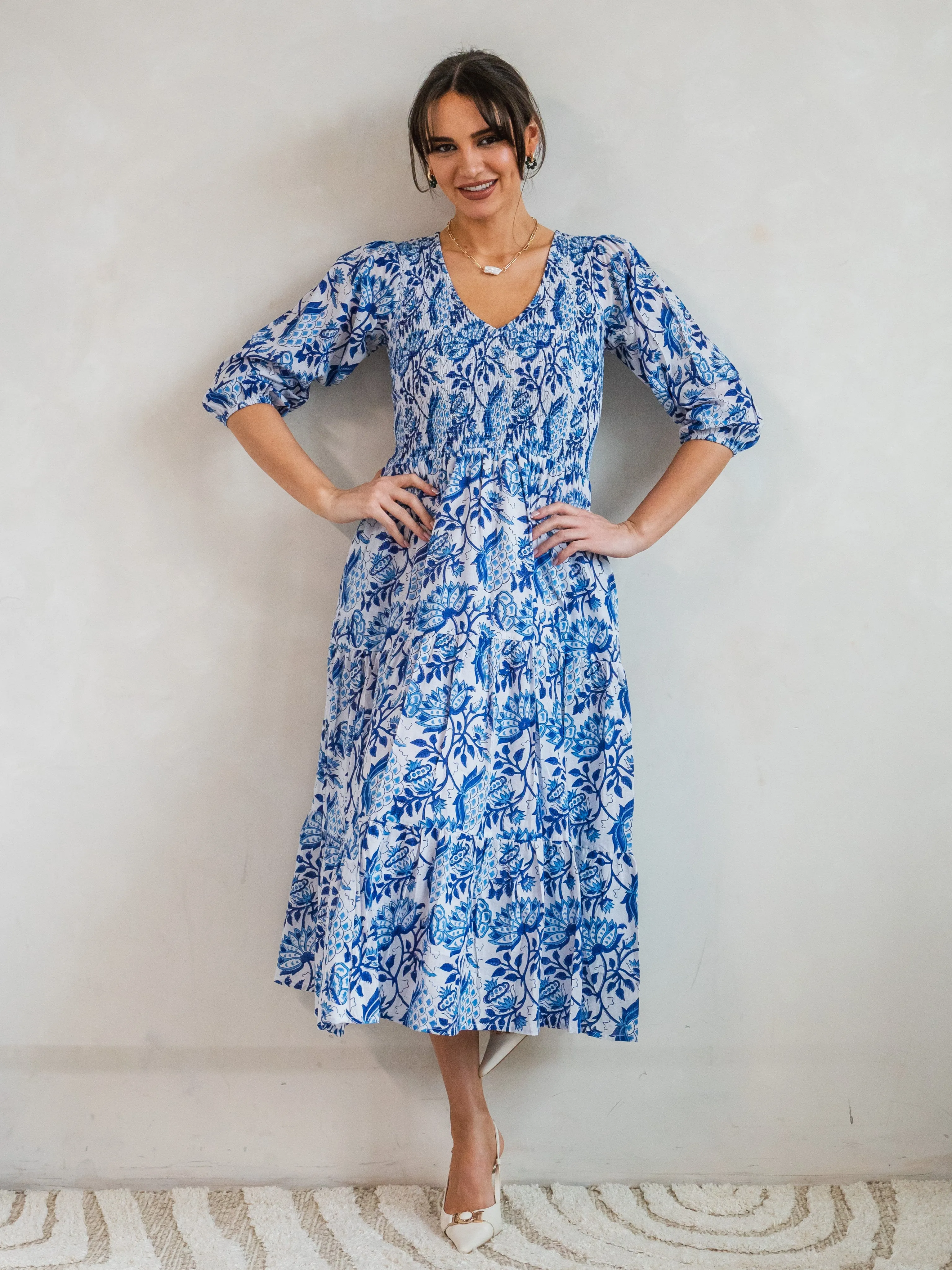 'GRACE' DRESS IN CHINA BLUE