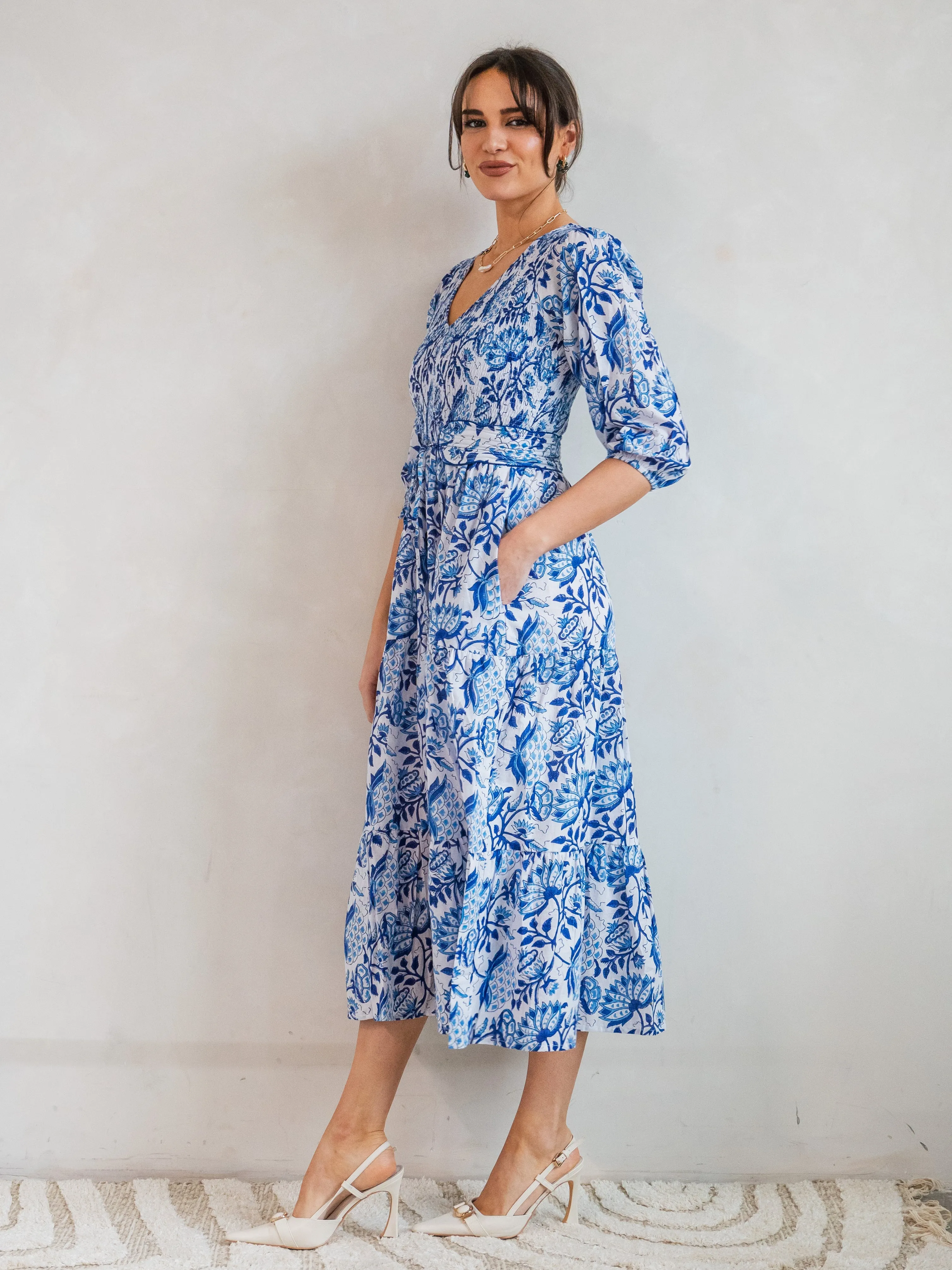 'GRACE' DRESS IN CHINA BLUE