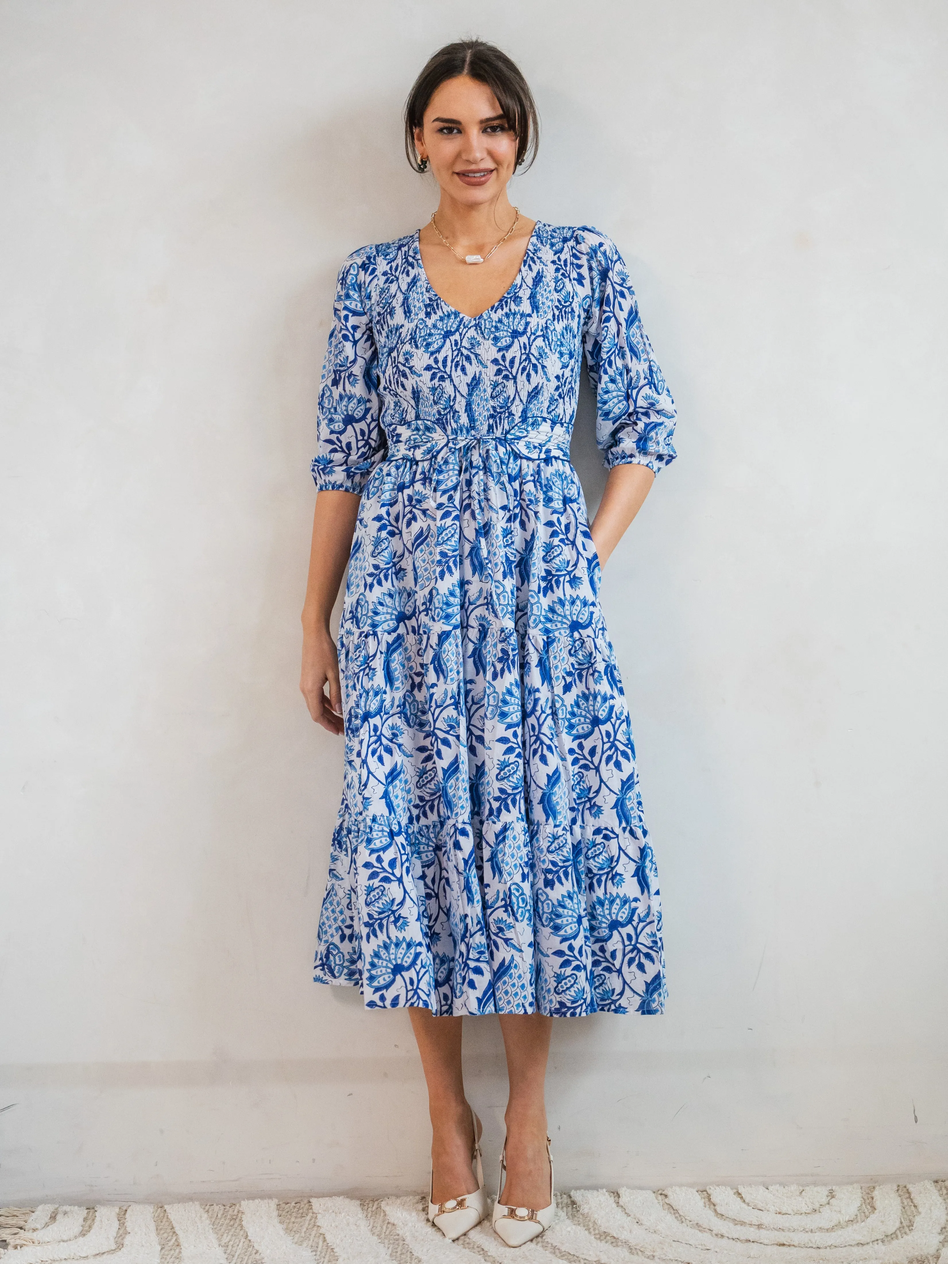 'GRACE' DRESS IN CHINA BLUE