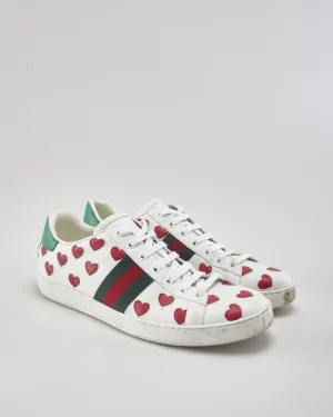 Gucci Ace Valentines Hearts Trainers - UK7.5